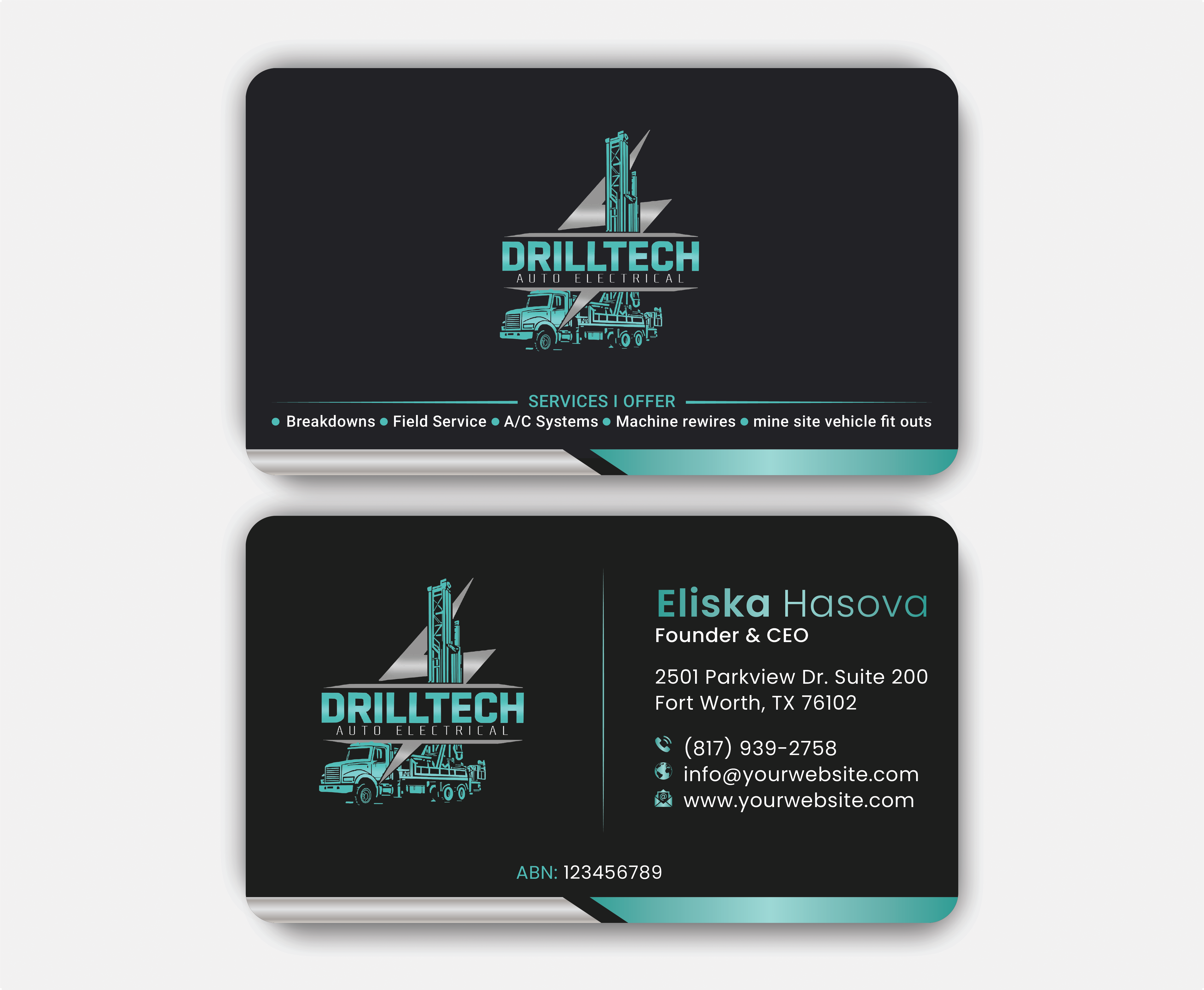 Business Card Design by DesignerShahadat for Drill Tech Auto Electrical  | Design #36347932