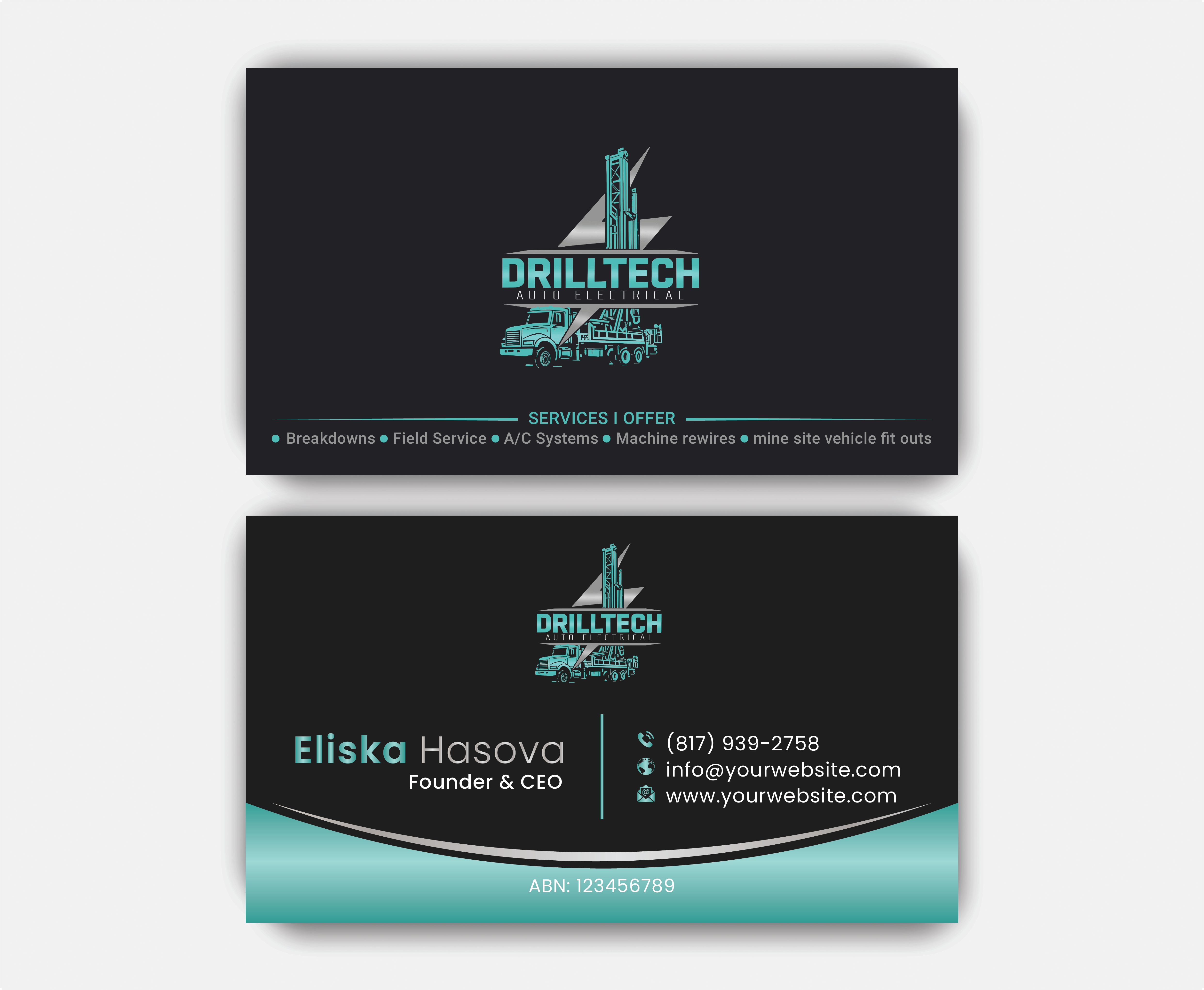 Business Card Design by DesignerShahadat for Drill Tech Auto Electrical  | Design #36347935