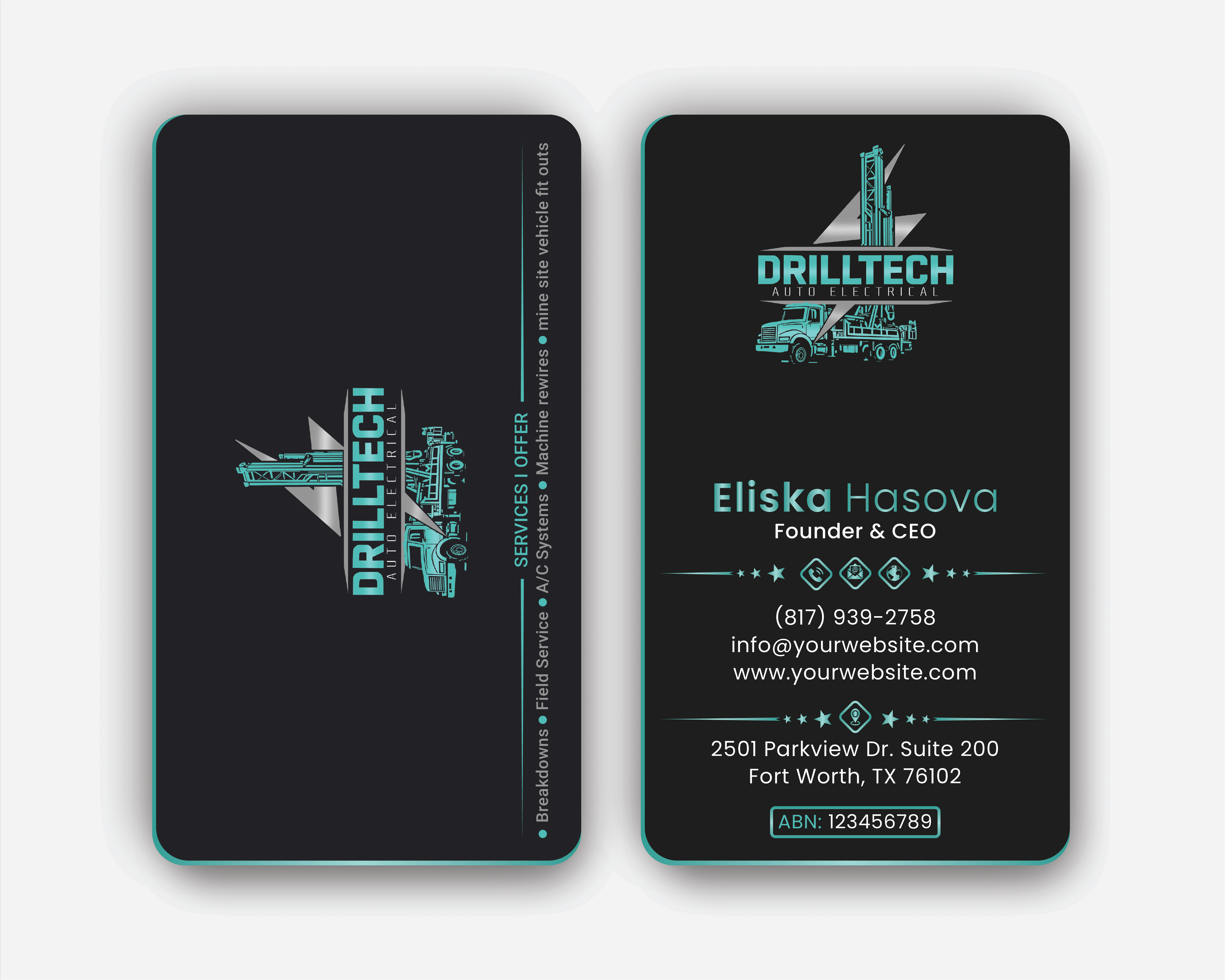 Business Card Design by DesignerShahadat for Drill Tech Auto Electrical  | Design #36347946
