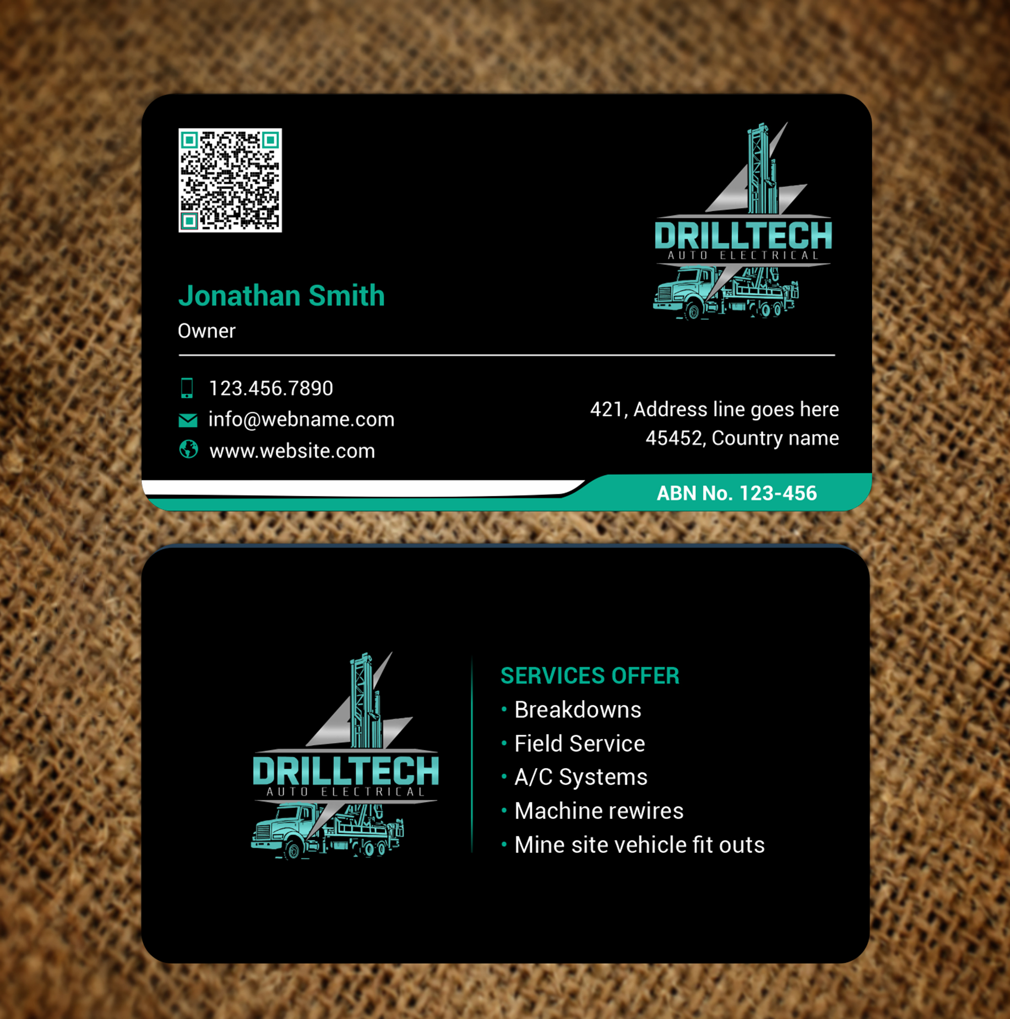 Business Card Design by freelancer75 for Drill Tech Auto Electrical  | Design #36348606