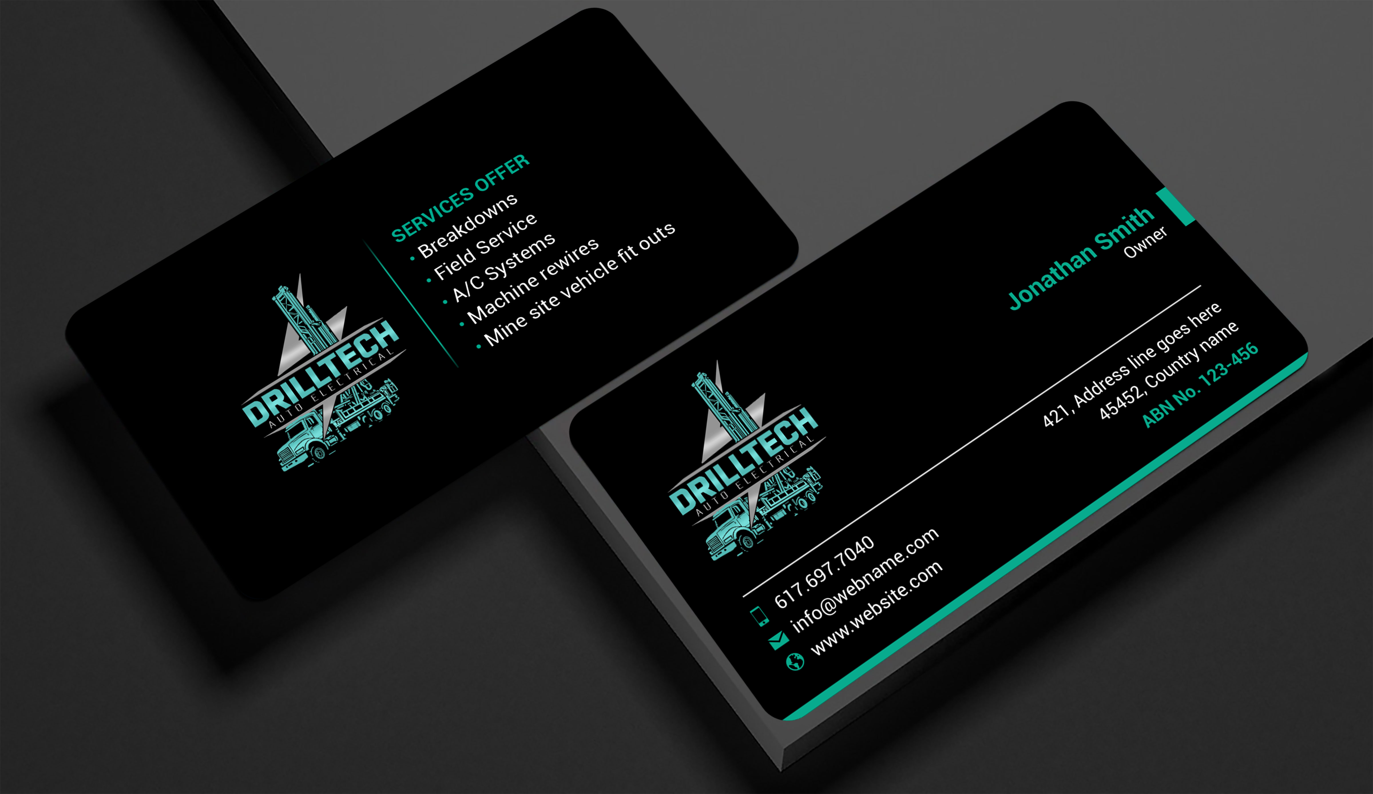 Business Card Design by freelancer75 for Drill Tech Auto Electrical  | Design #36348691