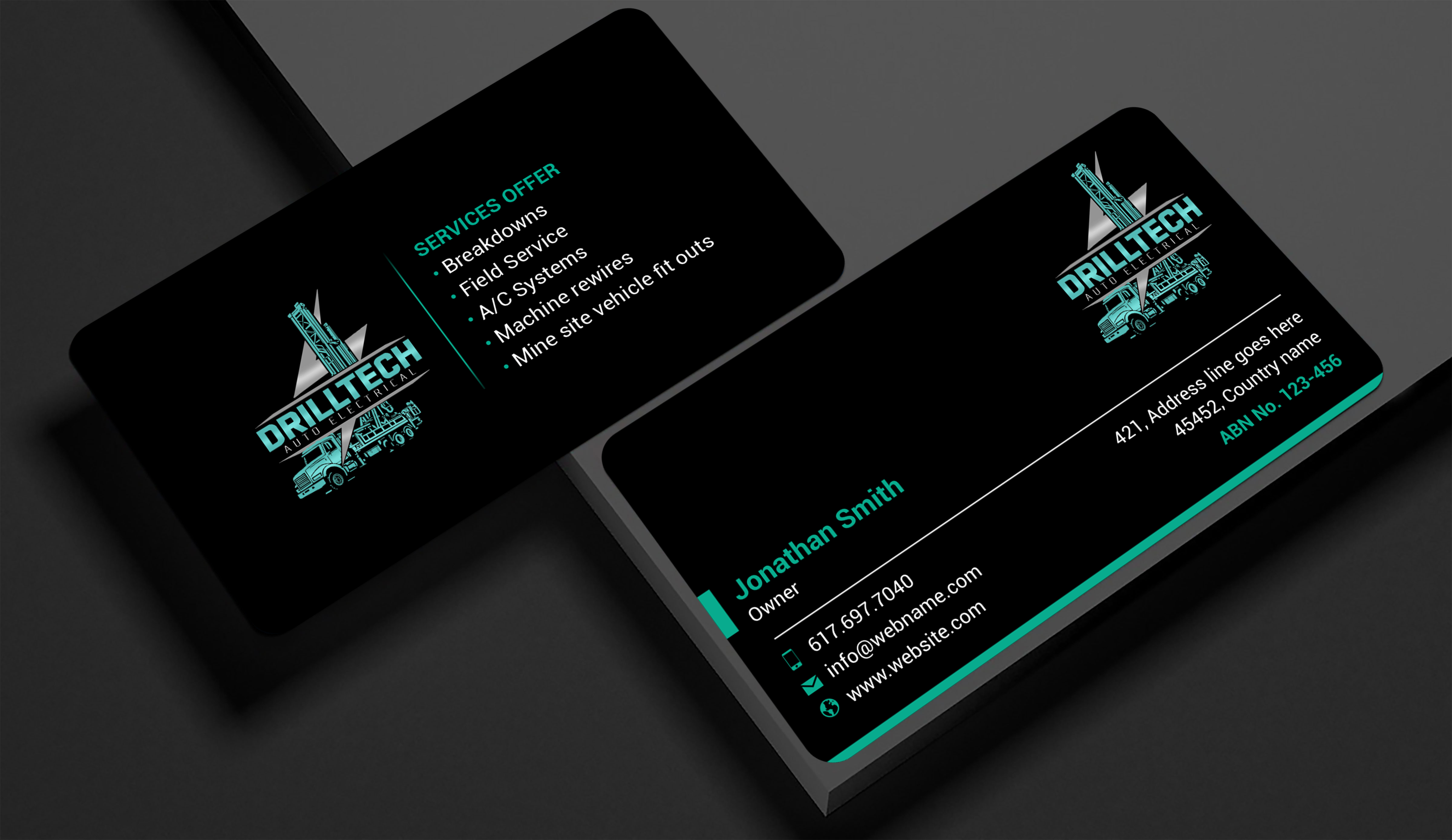 Business Card Design by freelancer75 for Drill Tech Auto Electrical  | Design #36348729