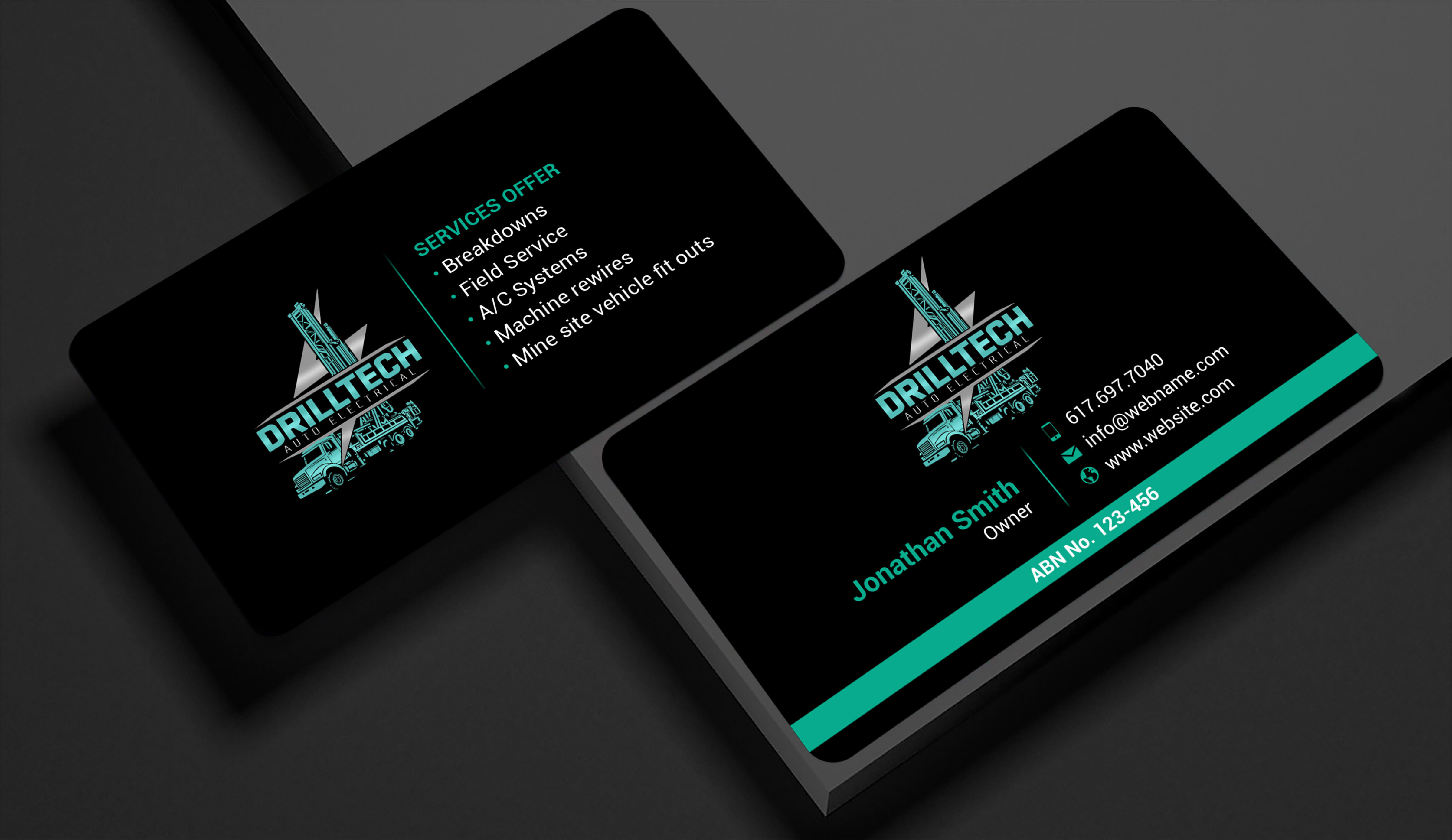 Business Card Design by freelancer75 for Drill Tech Auto Electrical  | Design #36348745