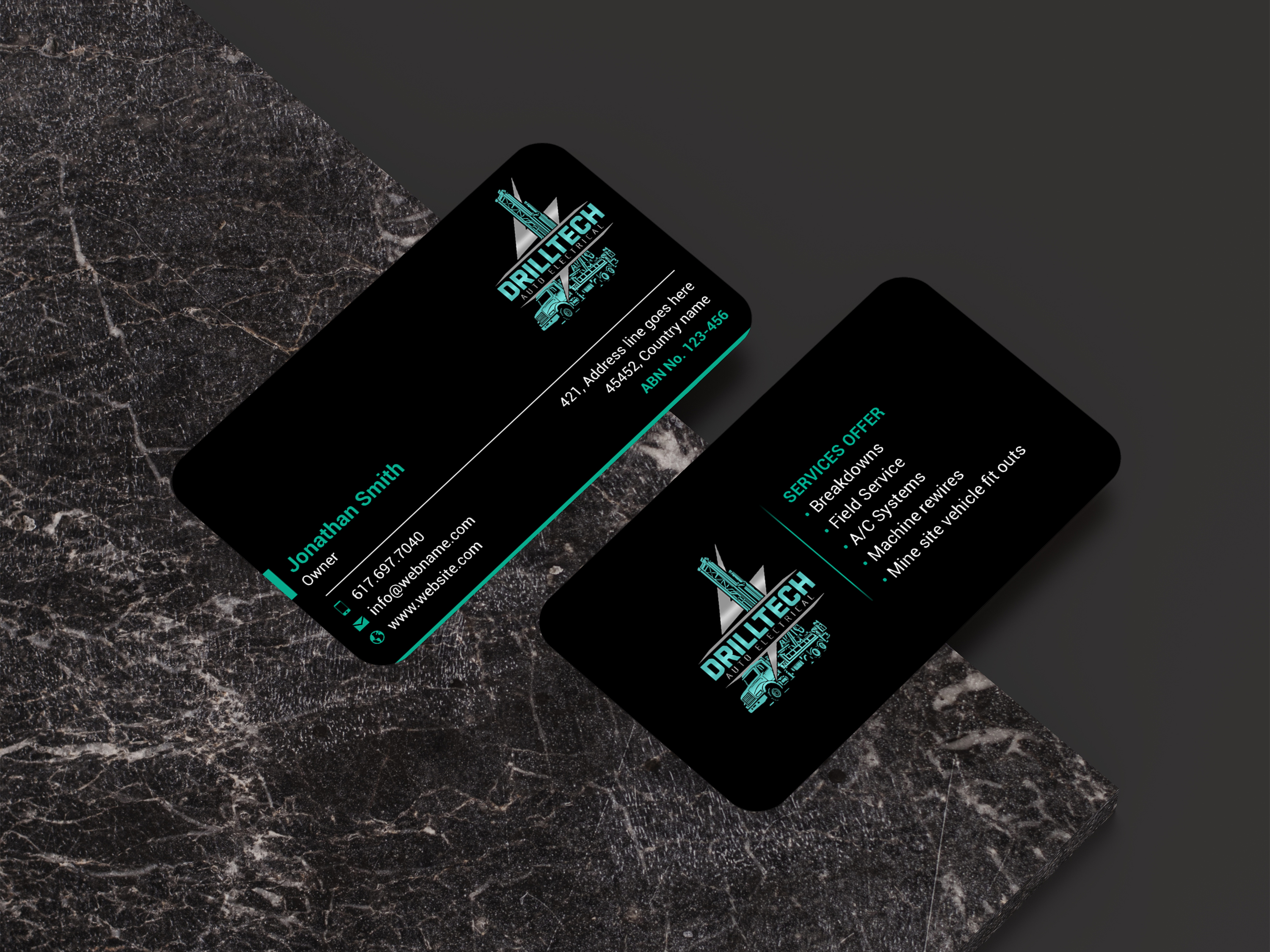Business Card Design by freelancer75 for Drill Tech Auto Electrical  | Design #36348867