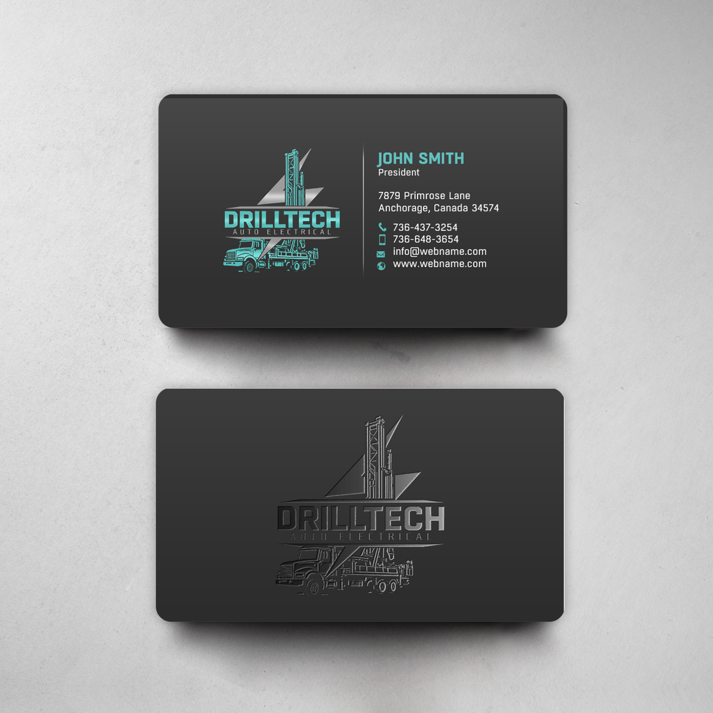 Diseño de Tarjeta de Presentación por chandrayaan.creative para Drill Tech Auto Electrical  | Diseño #36345650