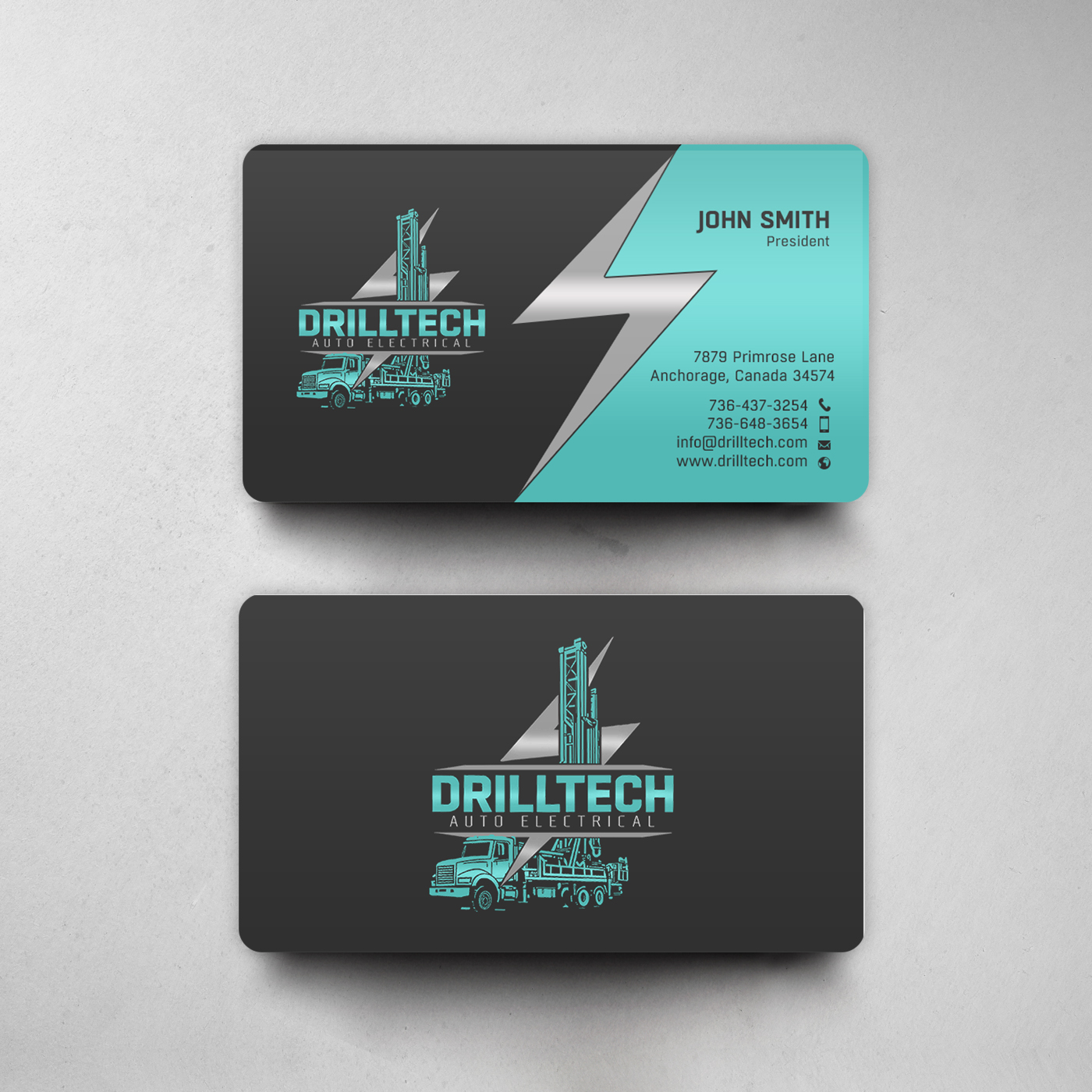 Business Card Design by chandrayaan.creative for Drill Tech Auto Electrical  | Design #36345792