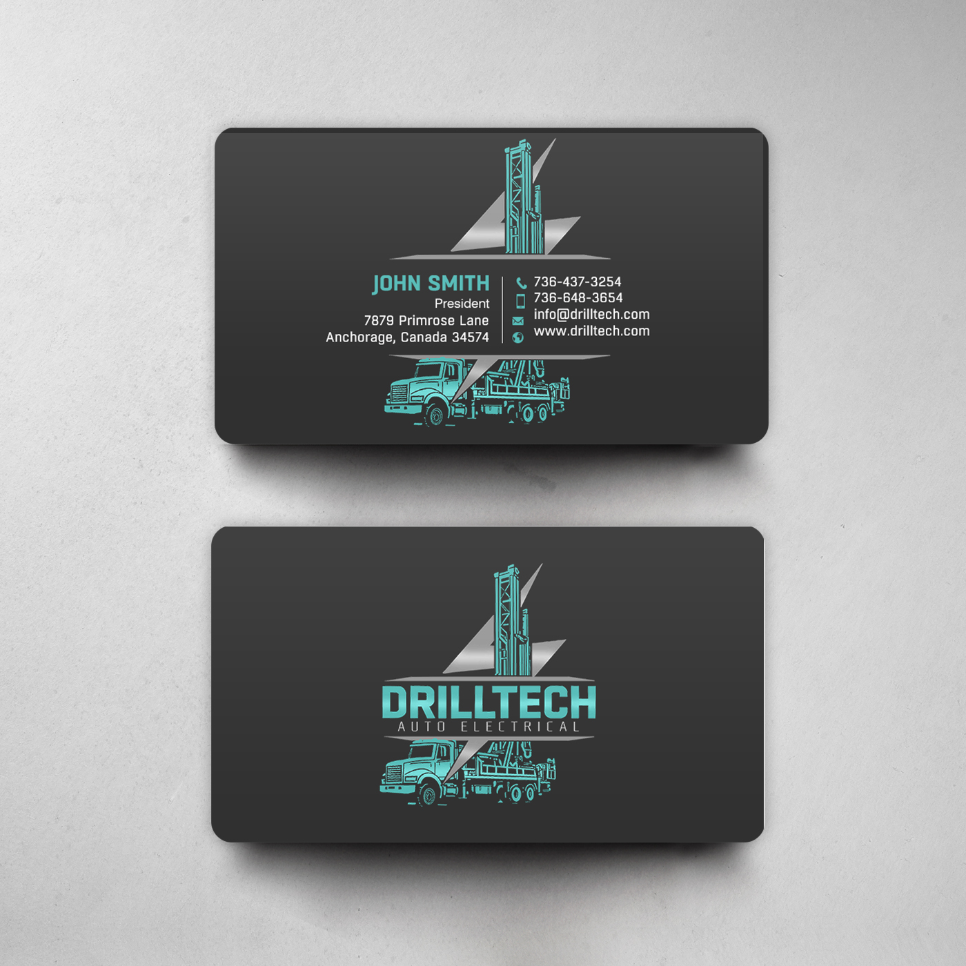 Business Card Design by chandrayaan.creative for Drill Tech Auto Electrical  | Design #36345807