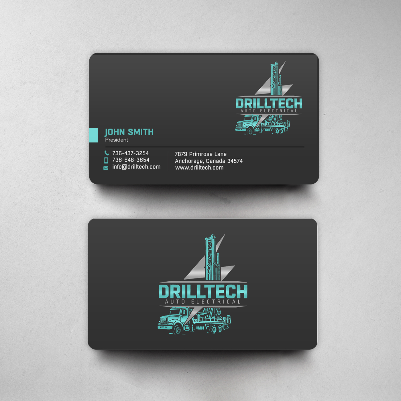 Business Card Design by chandrayaan.creative for Drill Tech Auto Electrical  | Design #36345859