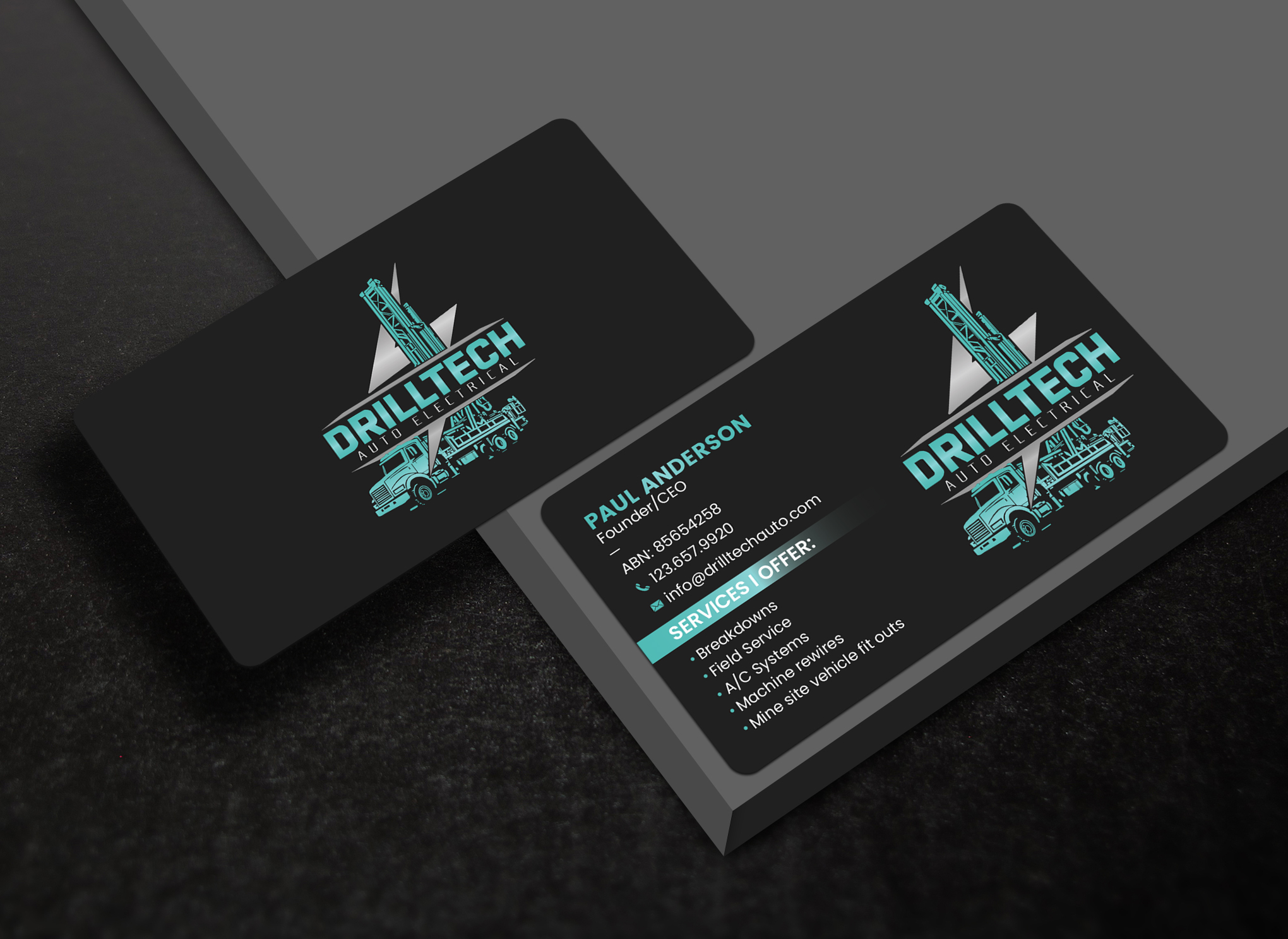Business Card Design by Uttom 2 for Drill Tech Auto Electrical  | Design #36345538