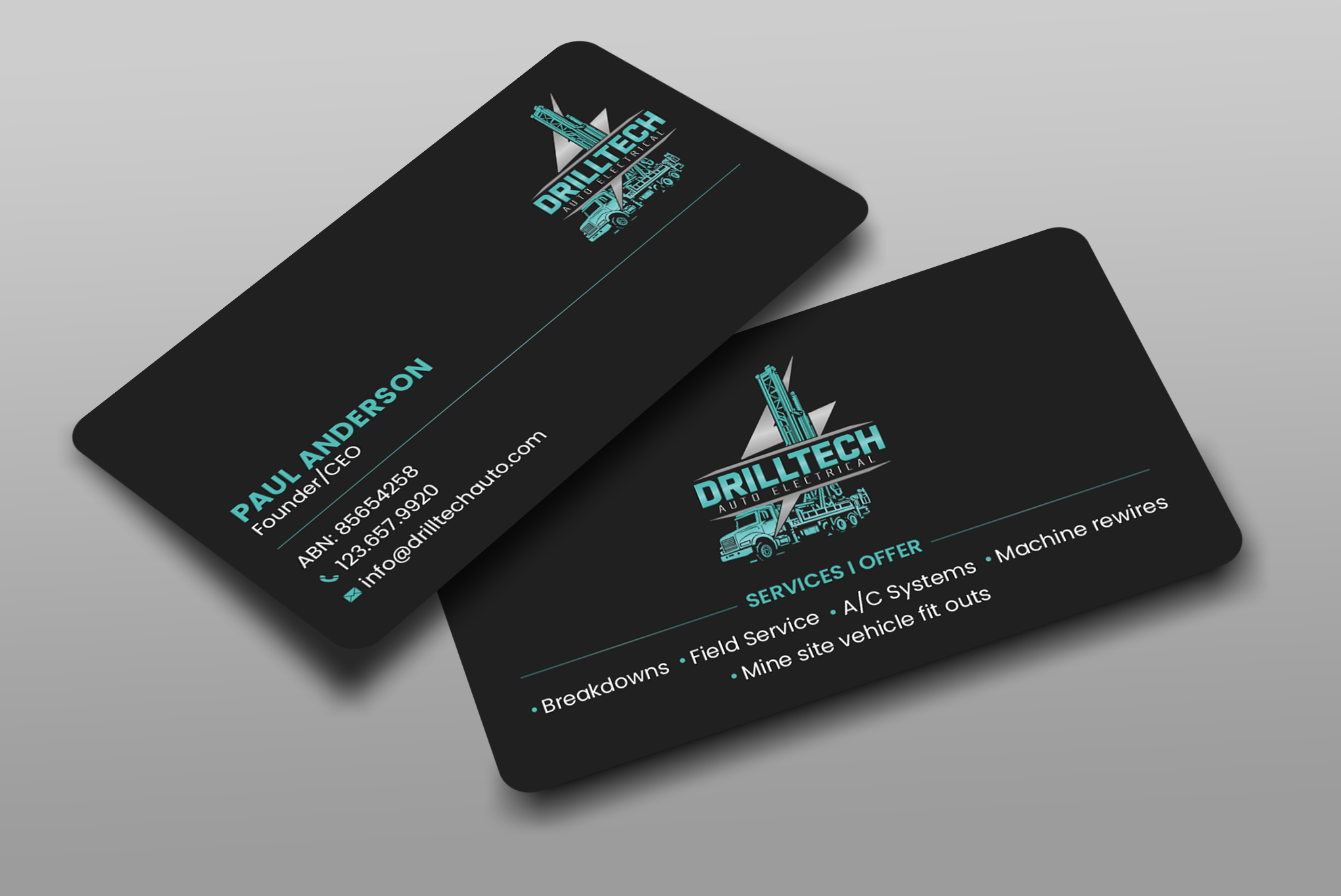 Business Card Design by Uttom 2 for Drill Tech Auto Electrical  | Design #36348801