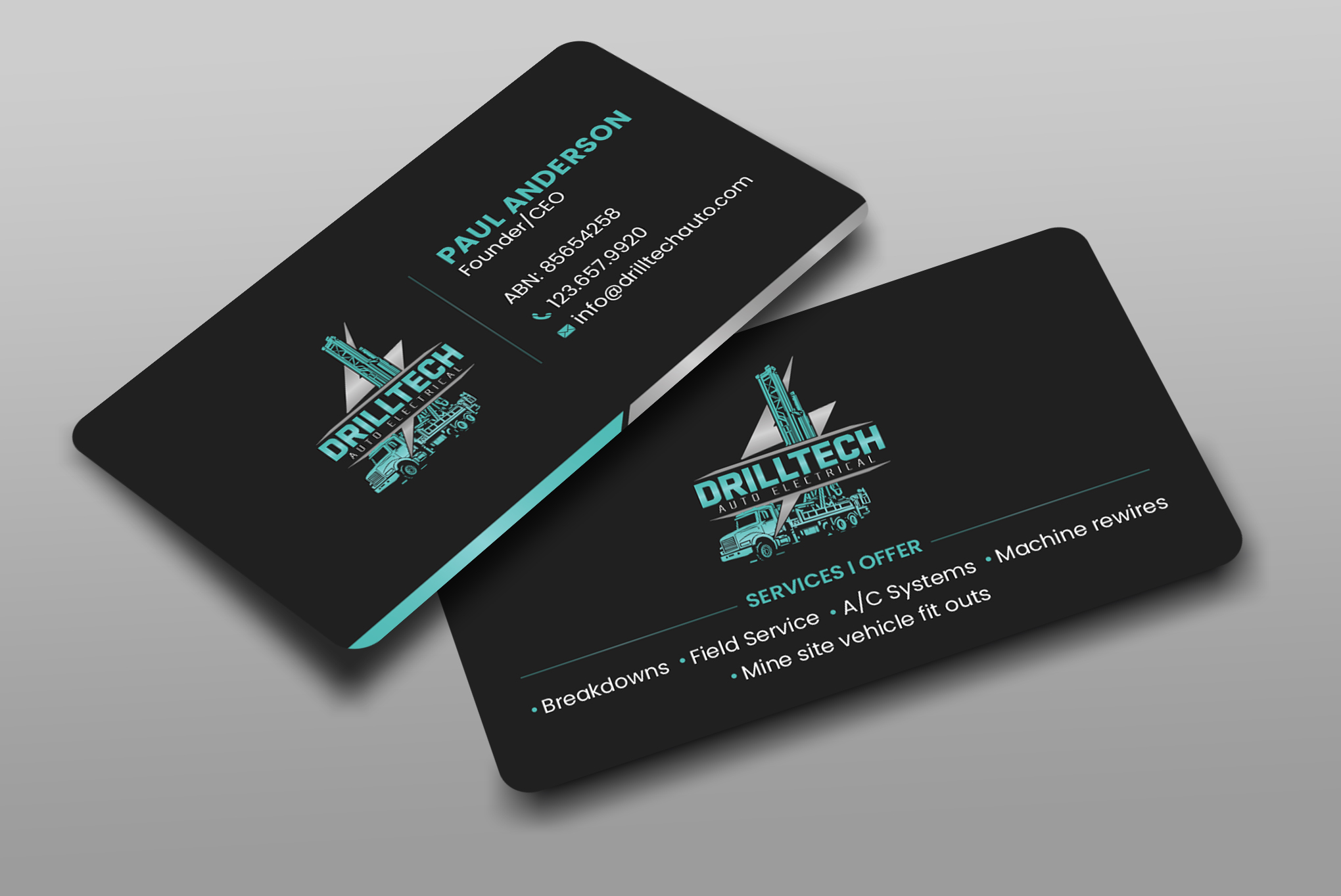 Business Card Design by Uttom 2 for Drill Tech Auto Electrical  | Design #36348802