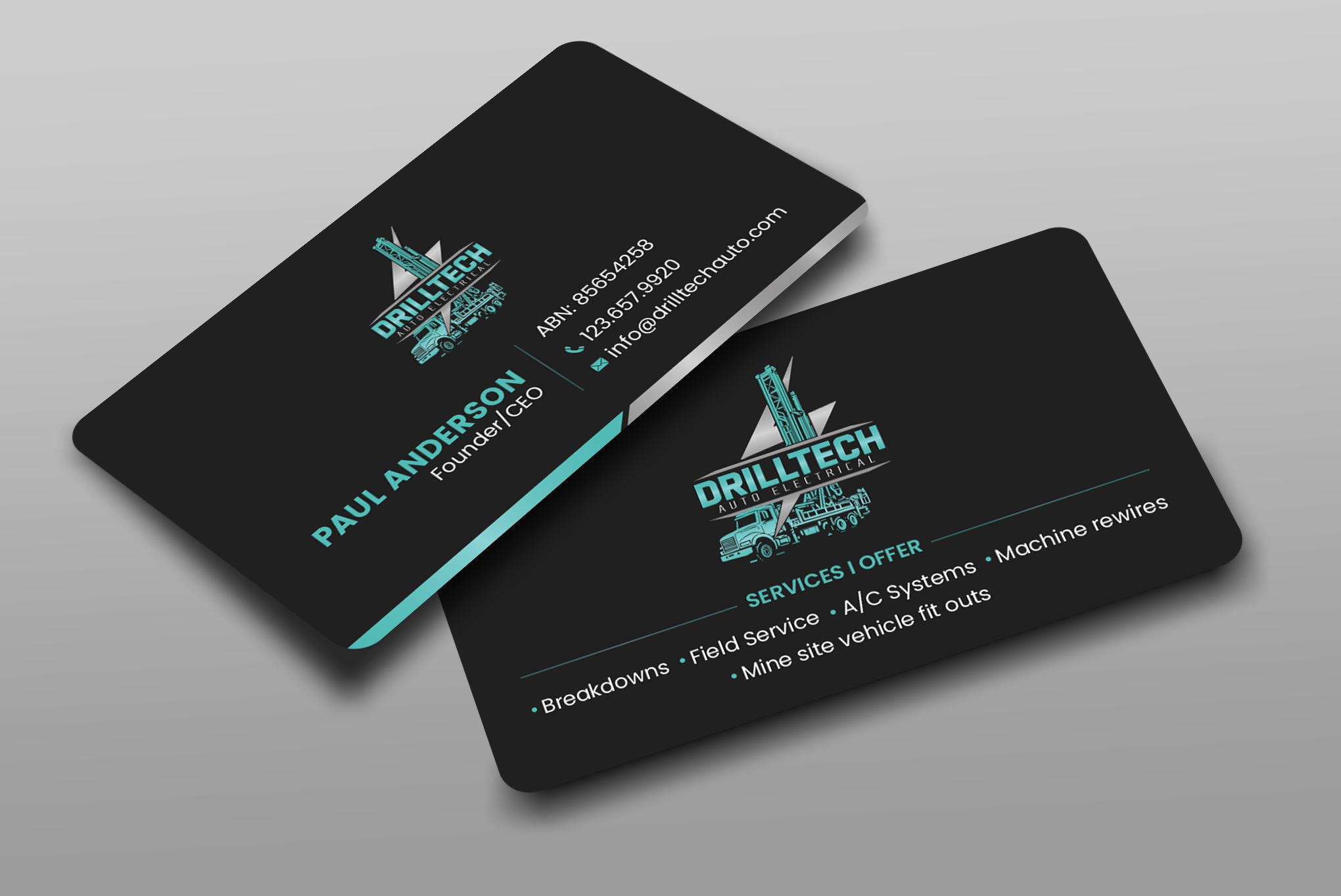 Business Card Design by Uttom 2 for Drill Tech Auto Electrical  | Design #36348803
