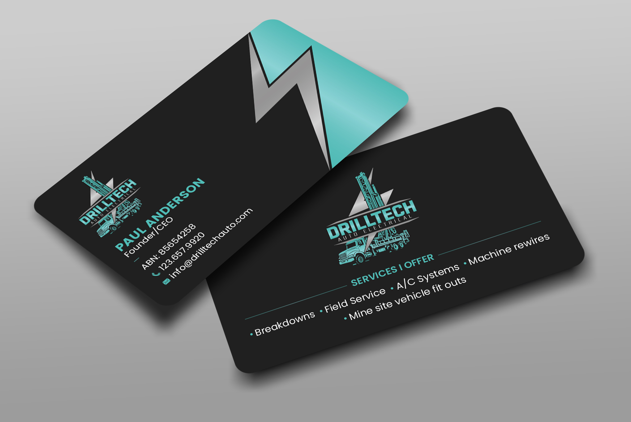 Business Card Design by Uttom 2 for Drill Tech Auto Electrical  | Design #36348808