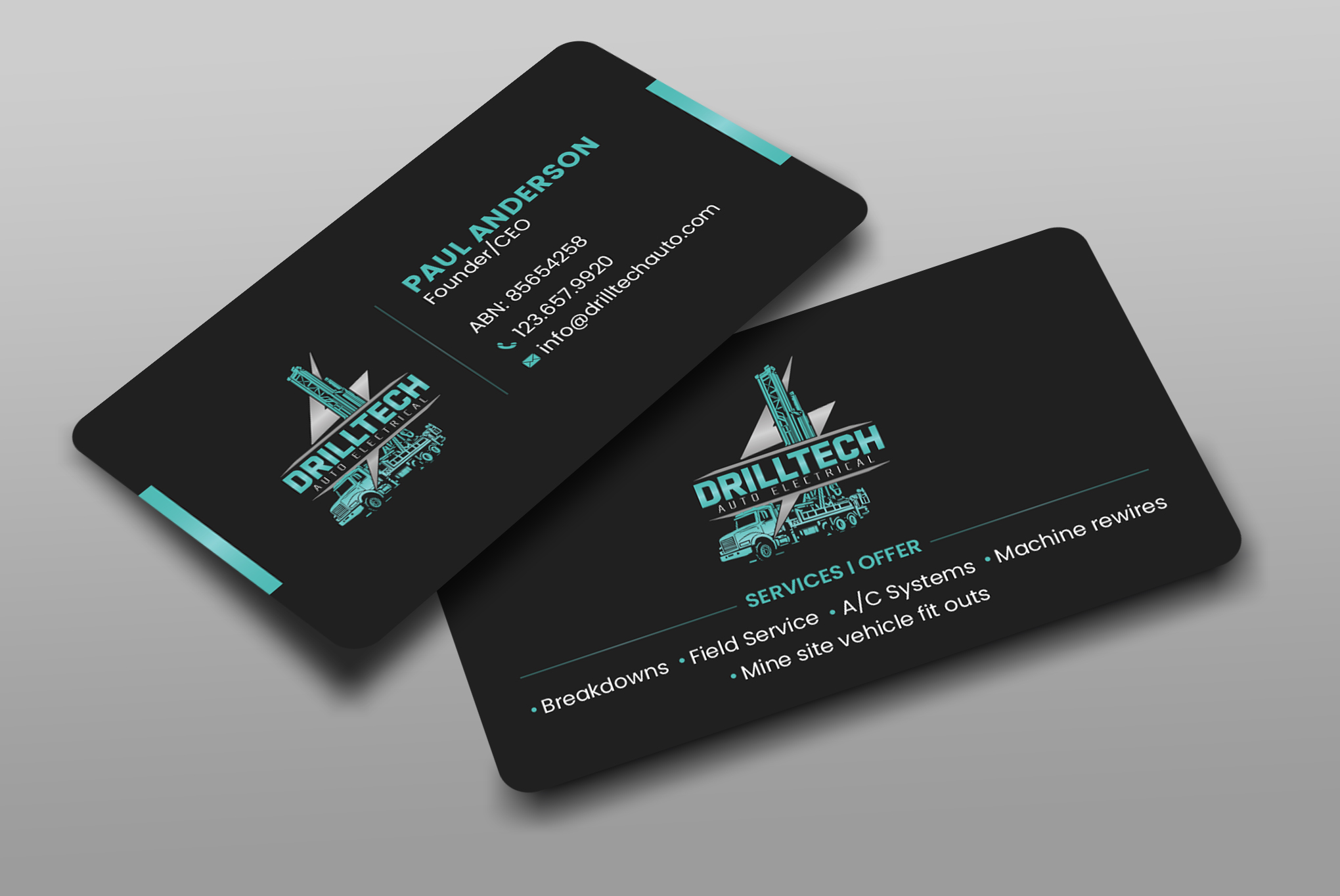 Business Card Design by Uttom 2 for Drill Tech Auto Electrical  | Design #36348812
