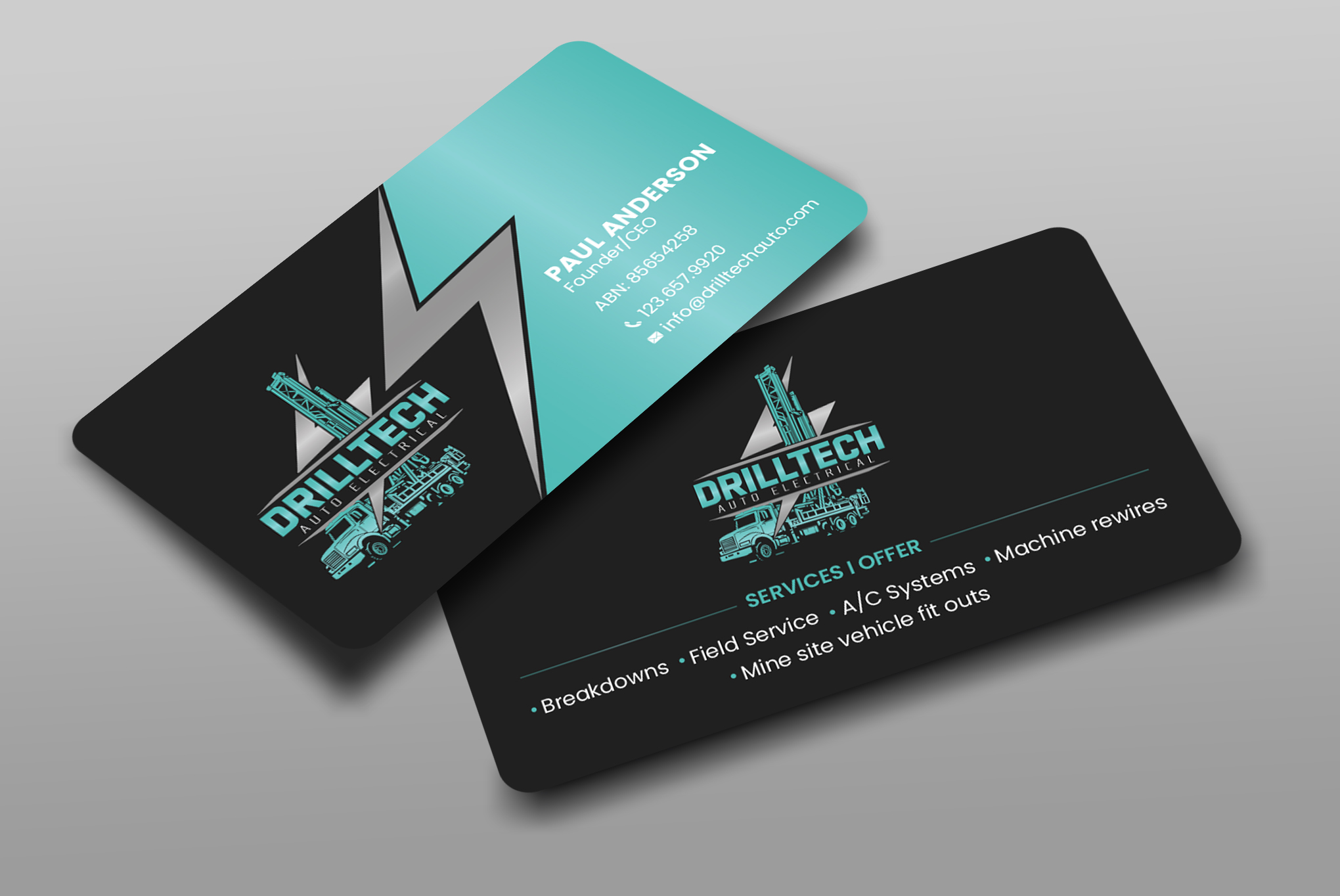 Business Card Design by Uttom 2 for Drill Tech Auto Electrical  | Design #36348827