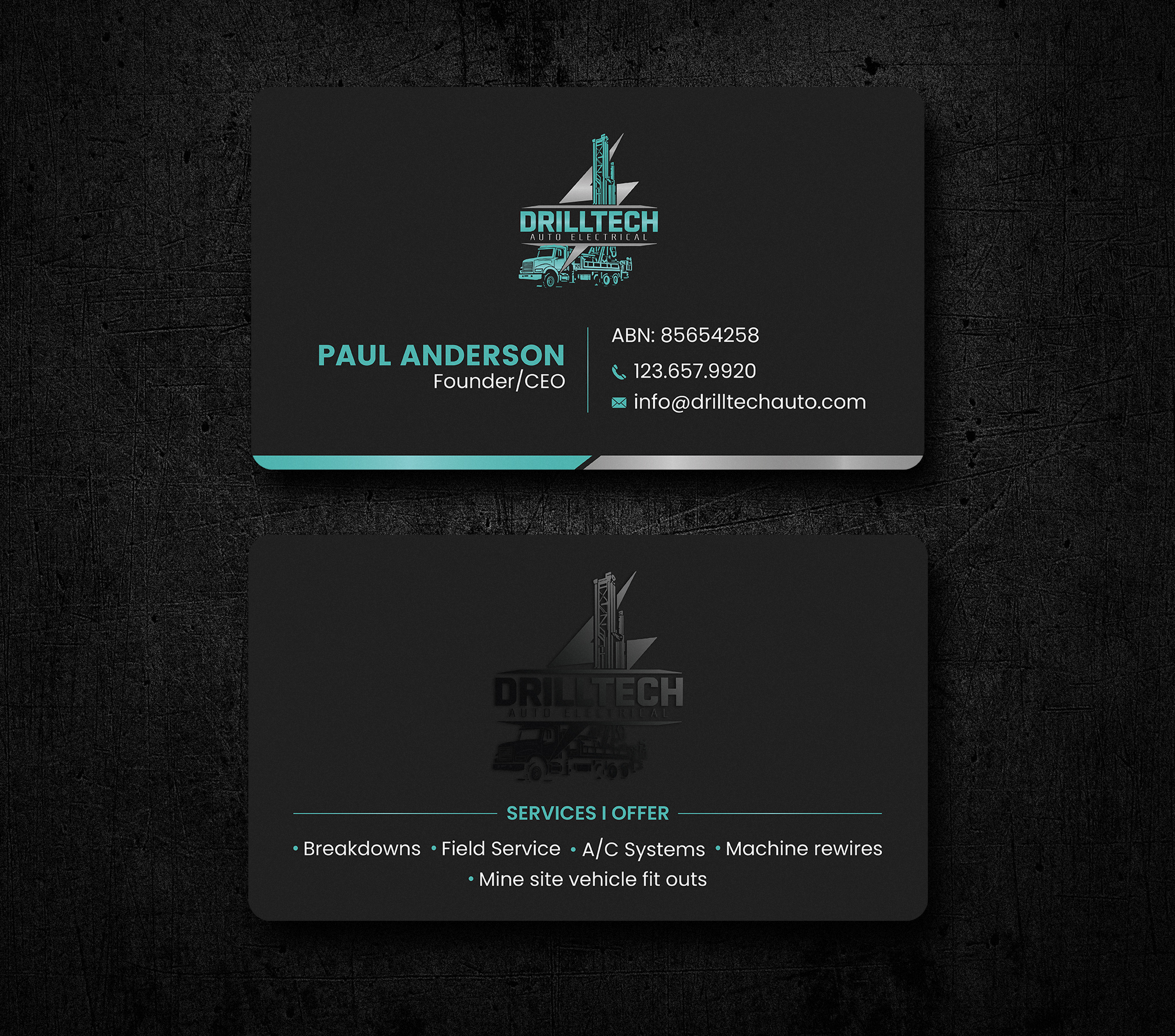 Diseño de Tarjeta de Presentación por Uttom 2 para Drill Tech Auto Electrical  | Diseño #36348830