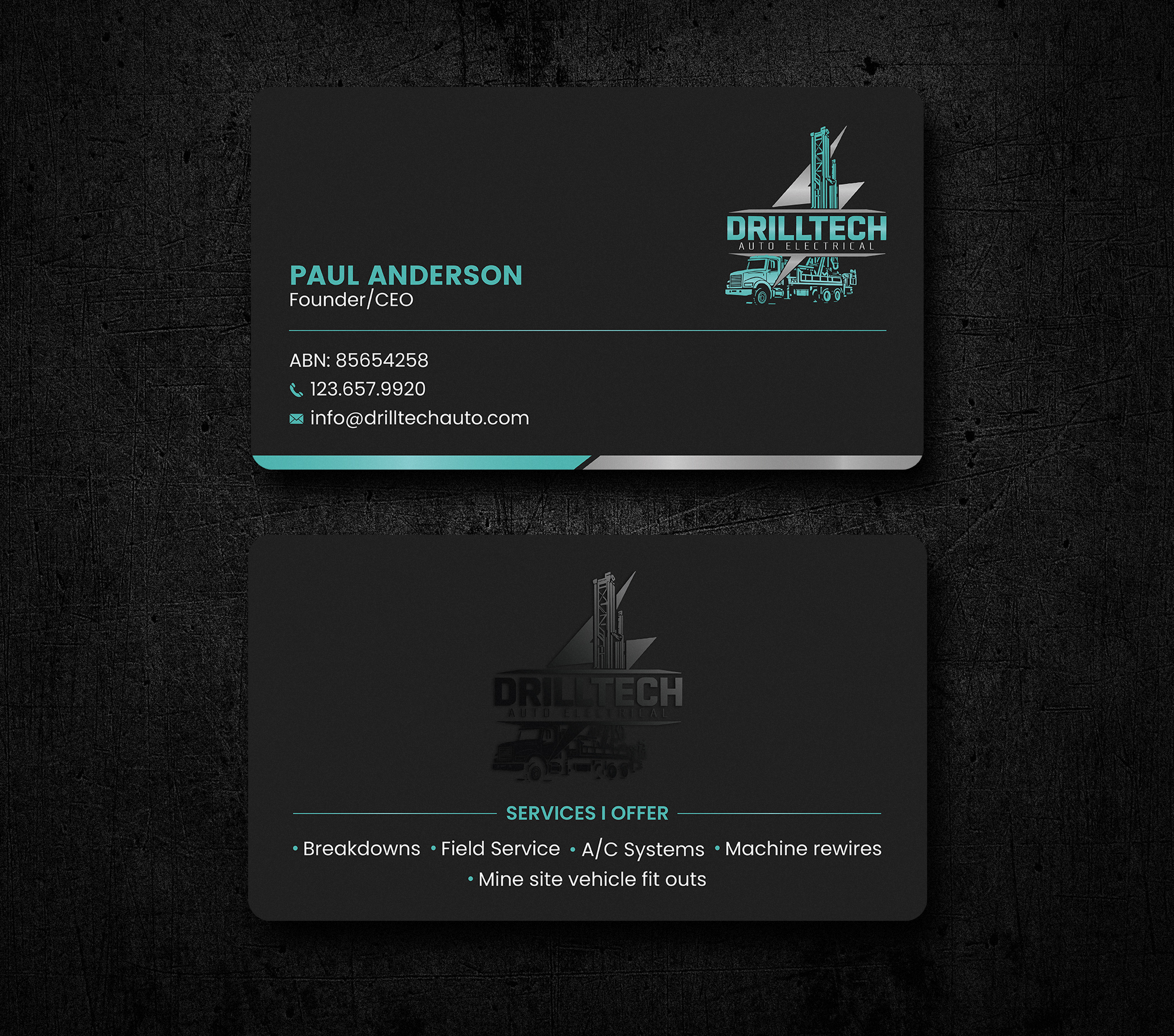 Business Card Design by Uttom 2 for Drill Tech Auto Electrical  | Design #36348837