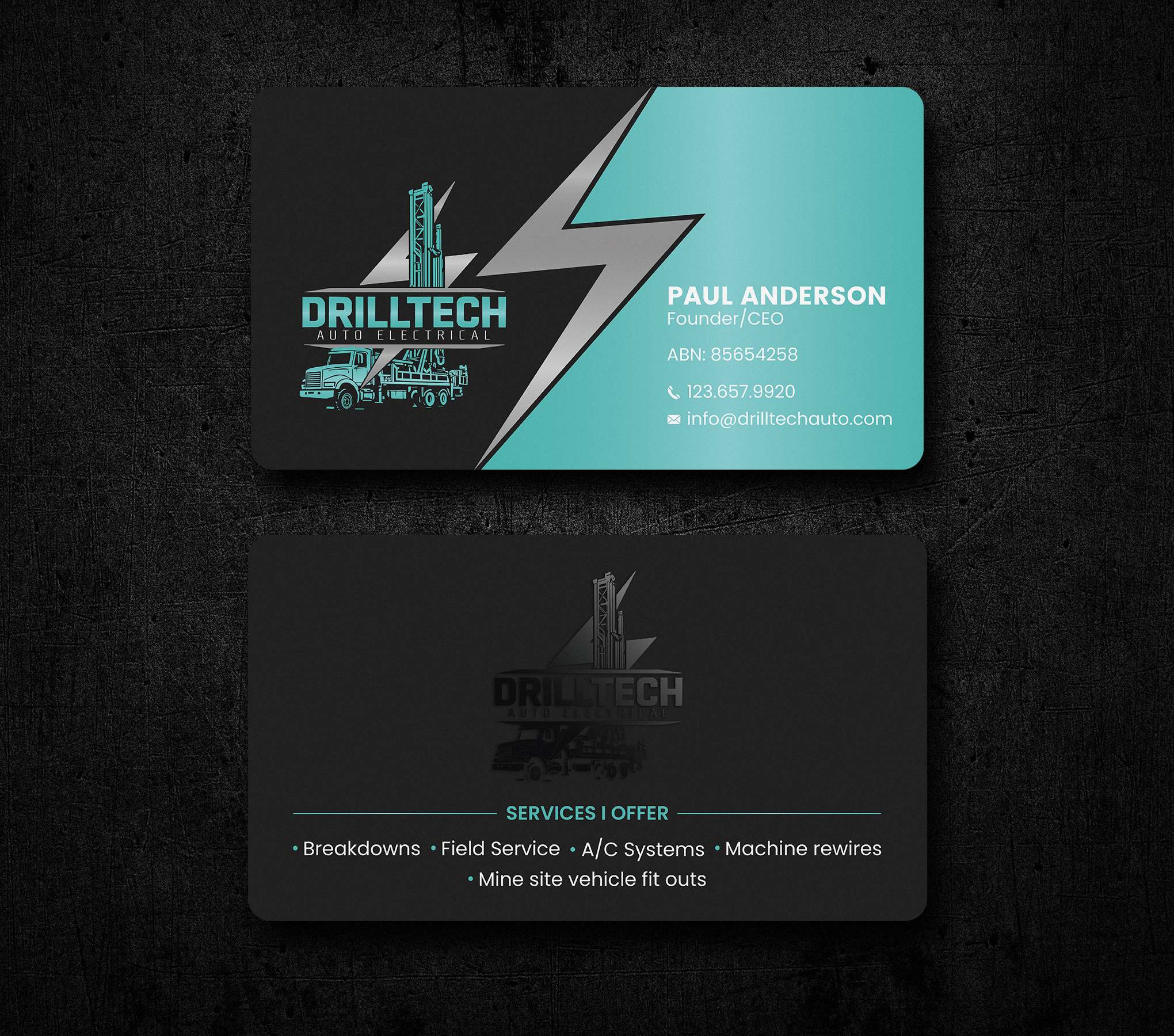 Diseño de Tarjeta de Presentación por Uttom 2 para Drill Tech Auto Electrical  | Diseño #36348841
