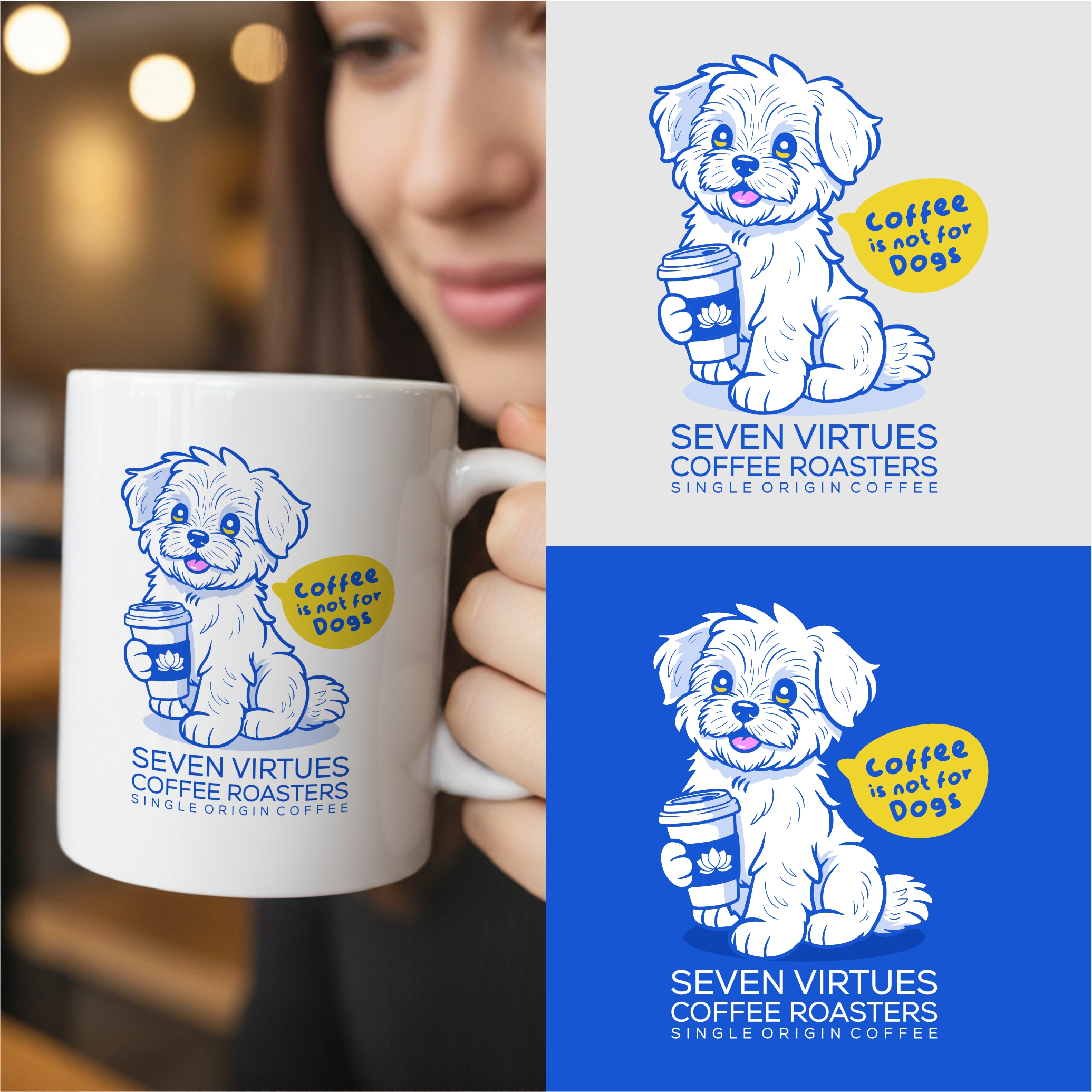 Tasse- und Becher-Design von dcoffeeaddict für Seven Virtues Coffee Roasters | Design #36378521