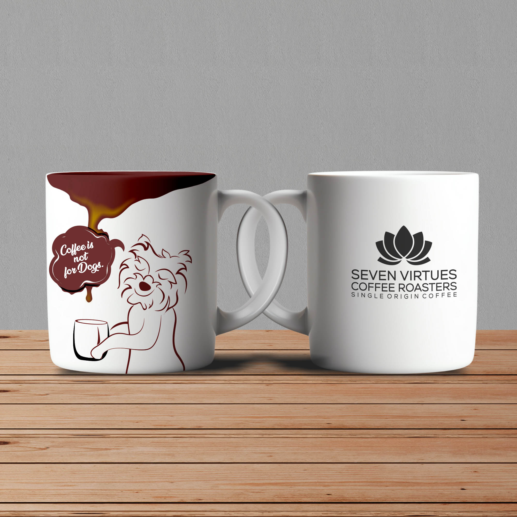 Cup and Mug Design by websmartusa for Seven Virtues Coffee Roasters | Design #36360487
