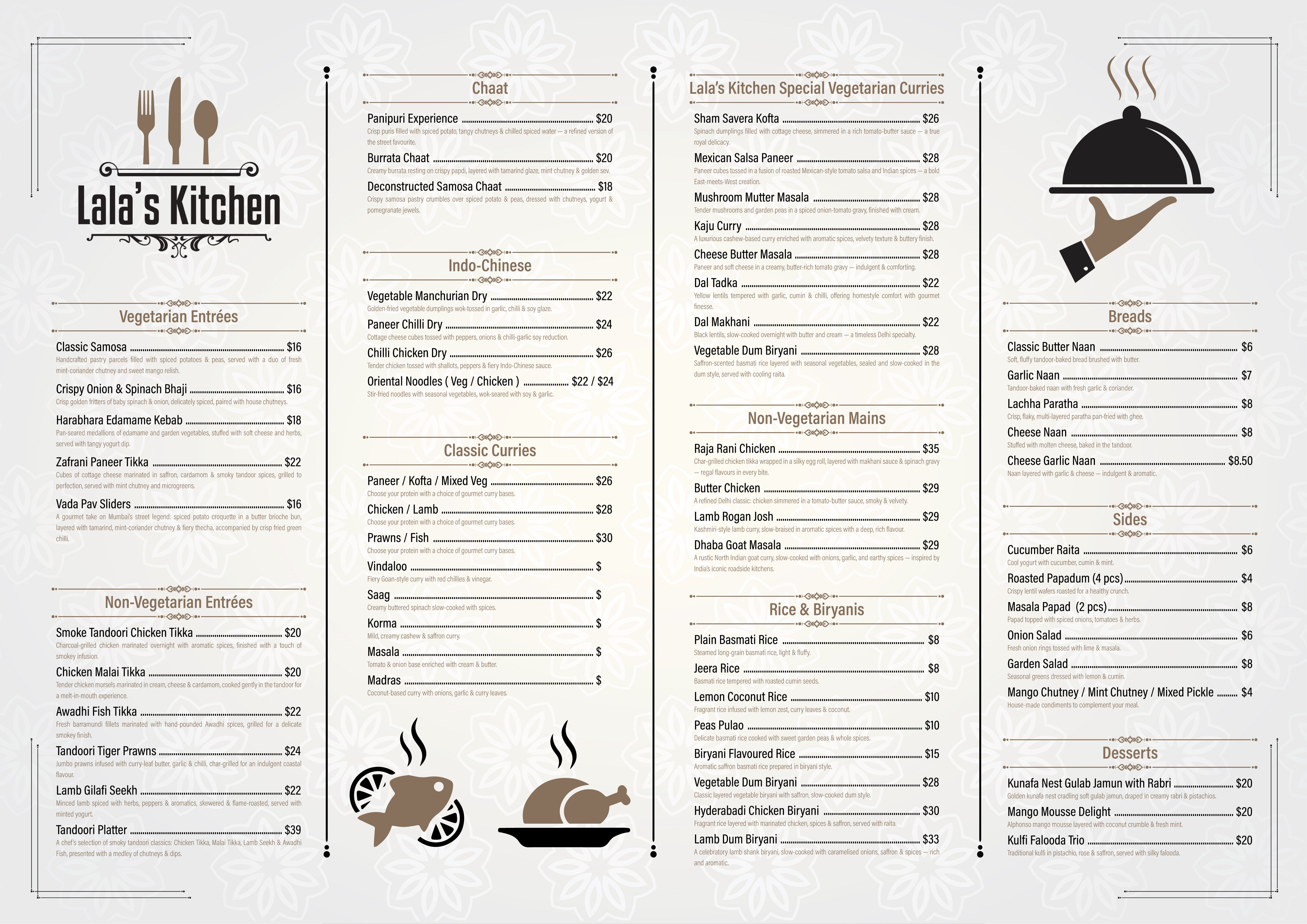 Menu Design by Krold IT Solutions for Sweta Pty Ltd | Design #36361399