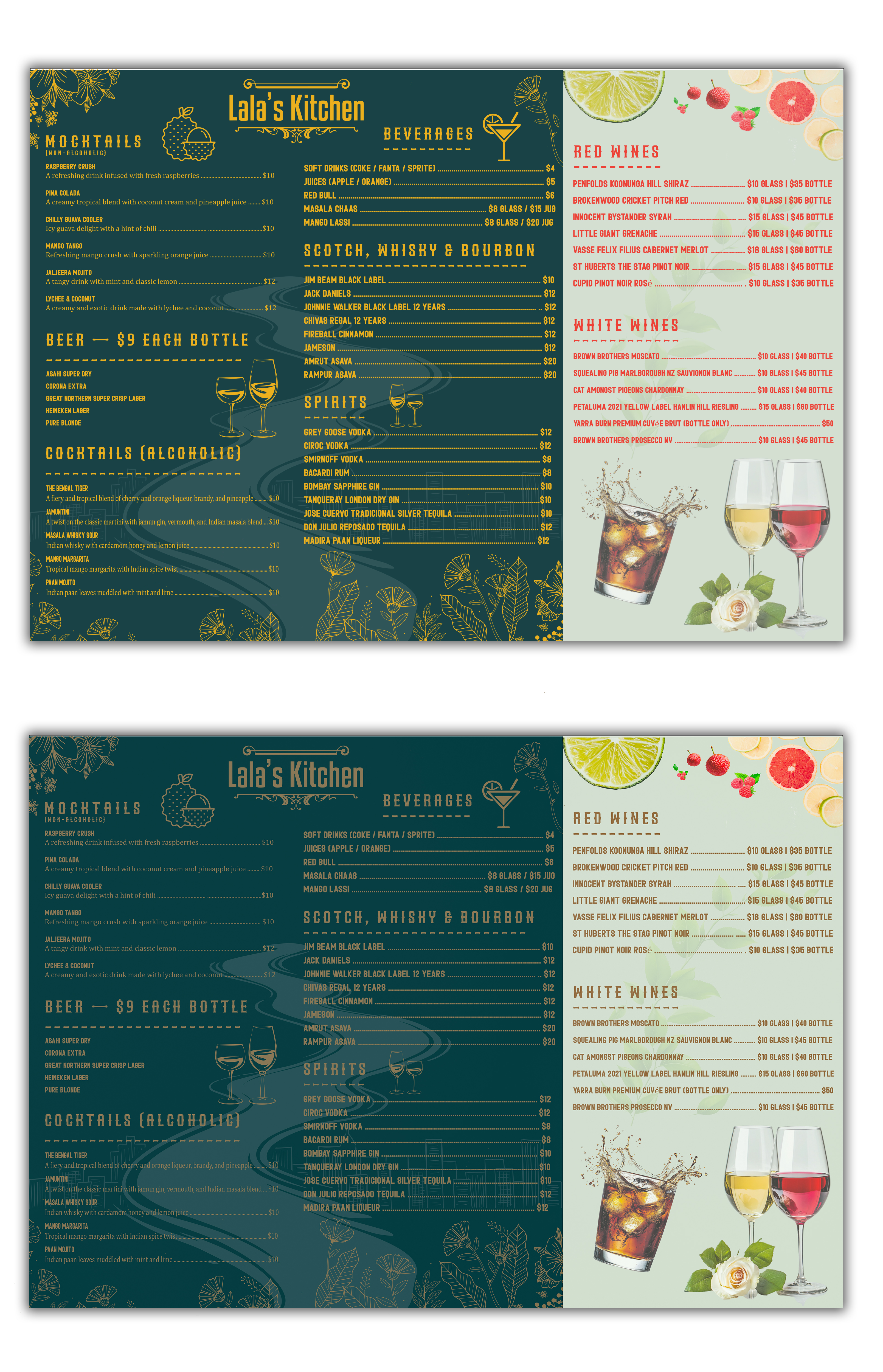 Menü-Design von Nasima Artizo für Sweta Pty Ltd | Design #36368092