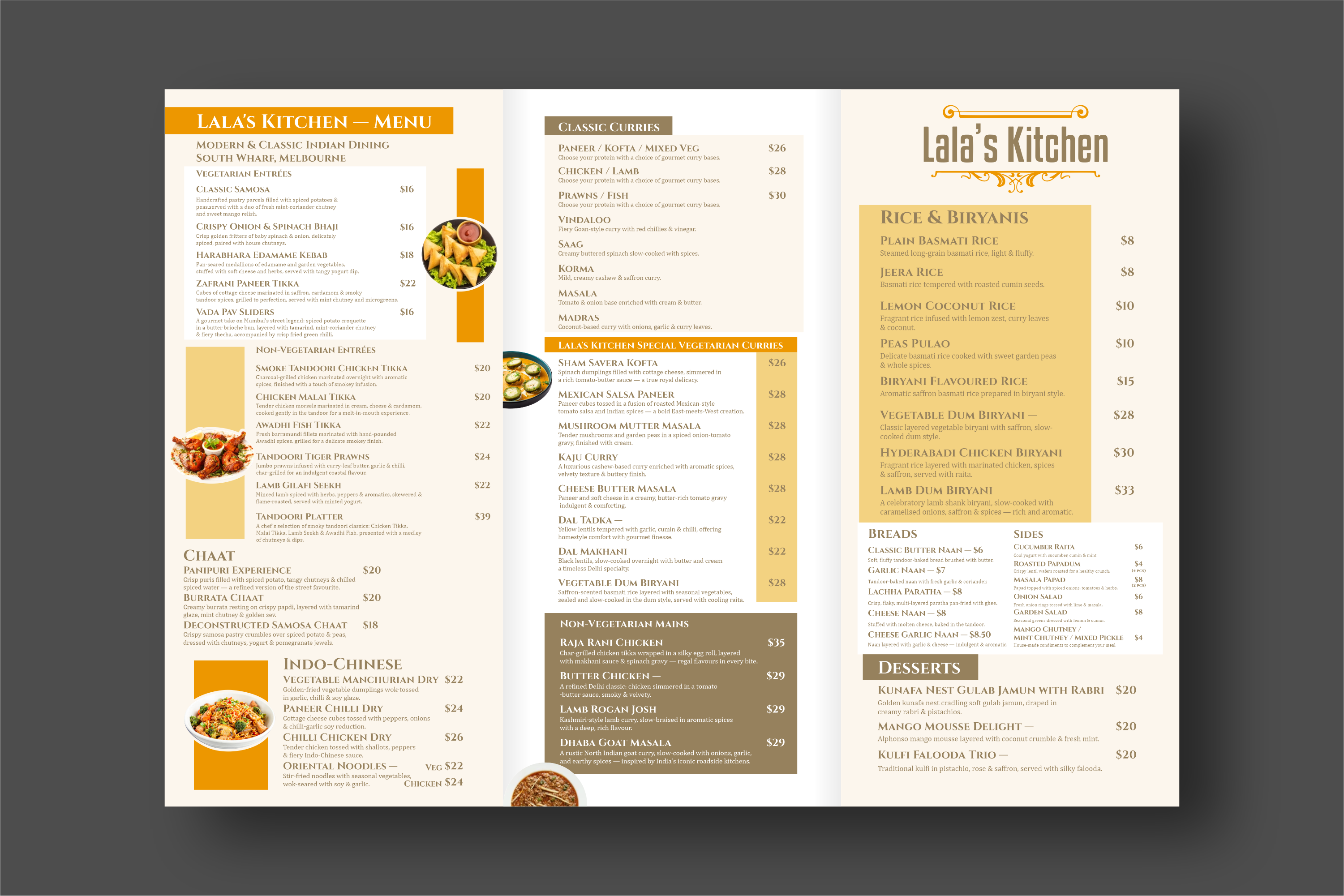 Menu Design by Nanas91 for Sweta Pty Ltd | Design #36394079