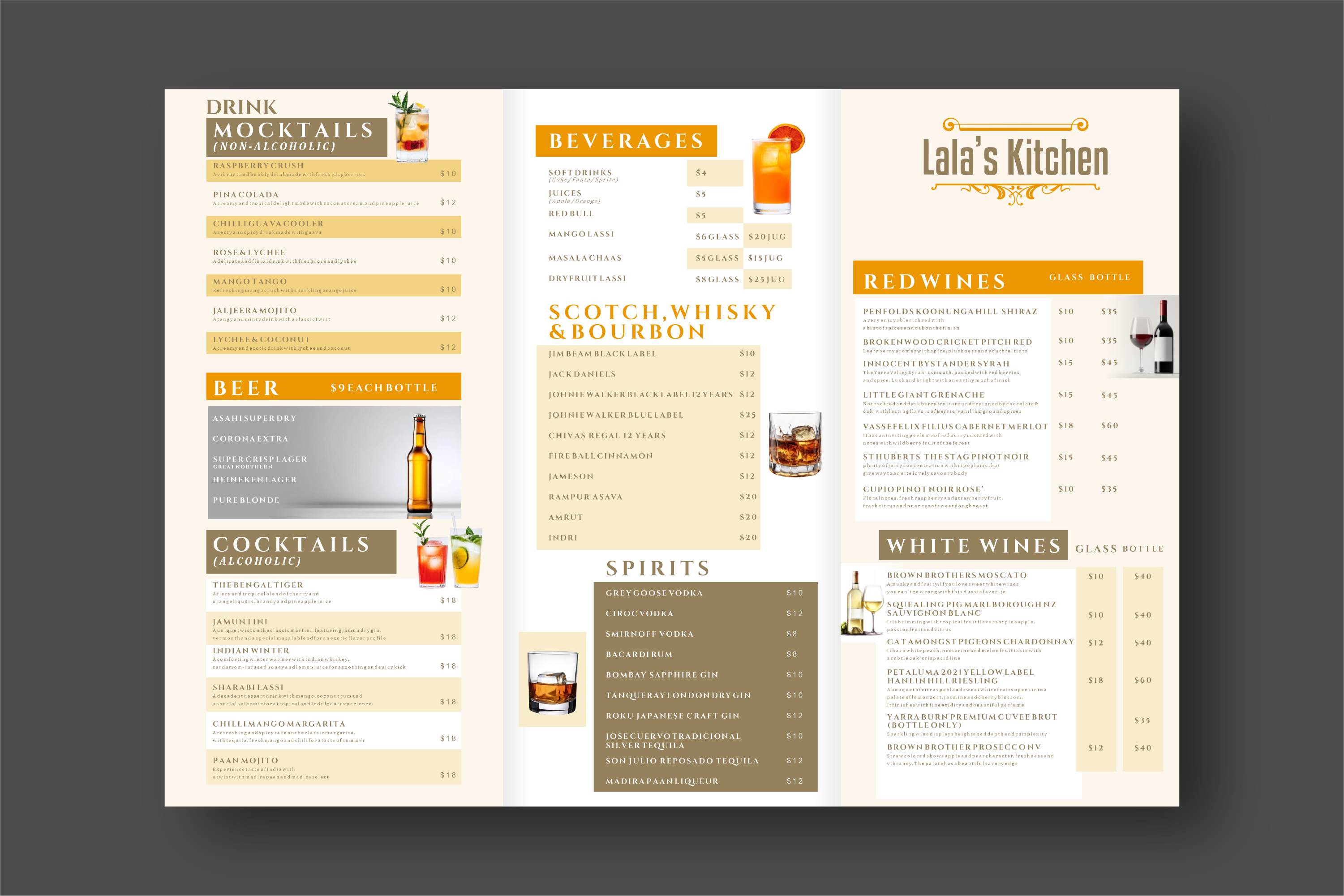 Menu Design by Nanas91 for Sweta Pty Ltd | Design #36394086