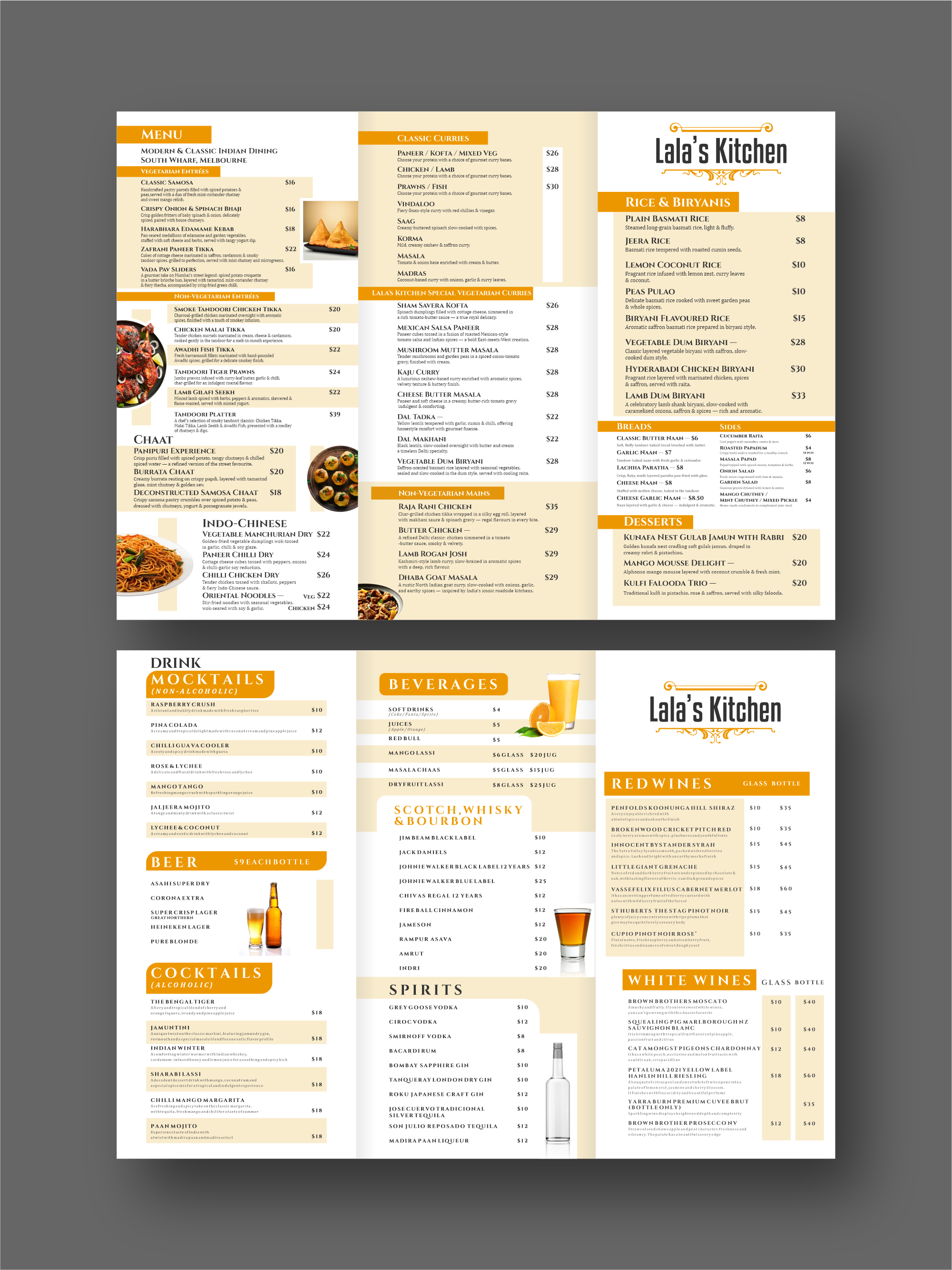 Menu Design by Nanas91 for Sweta Pty Ltd | Design #36396303