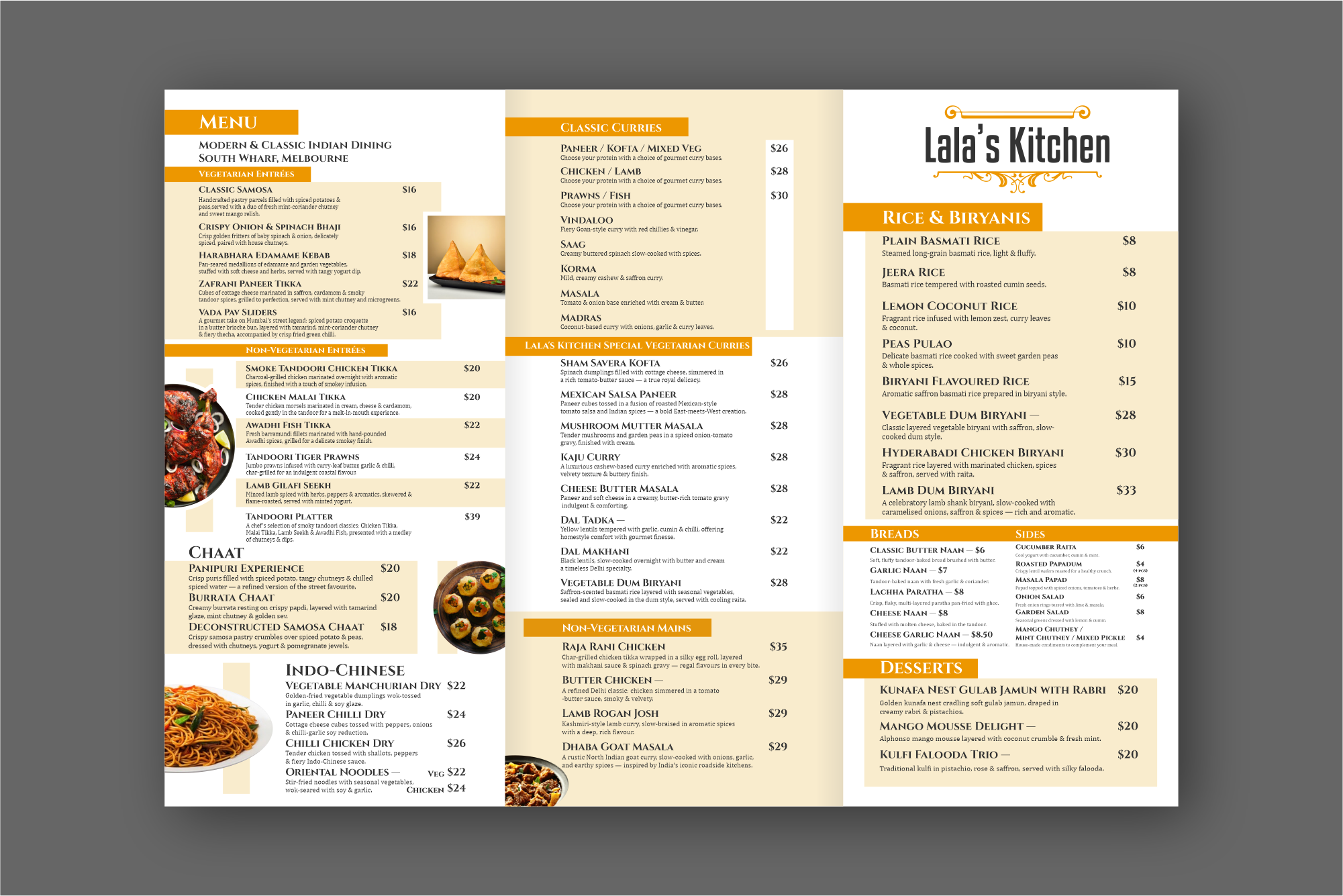 Menu Design by Nanas91 for Sweta Pty Ltd | Design #36396329