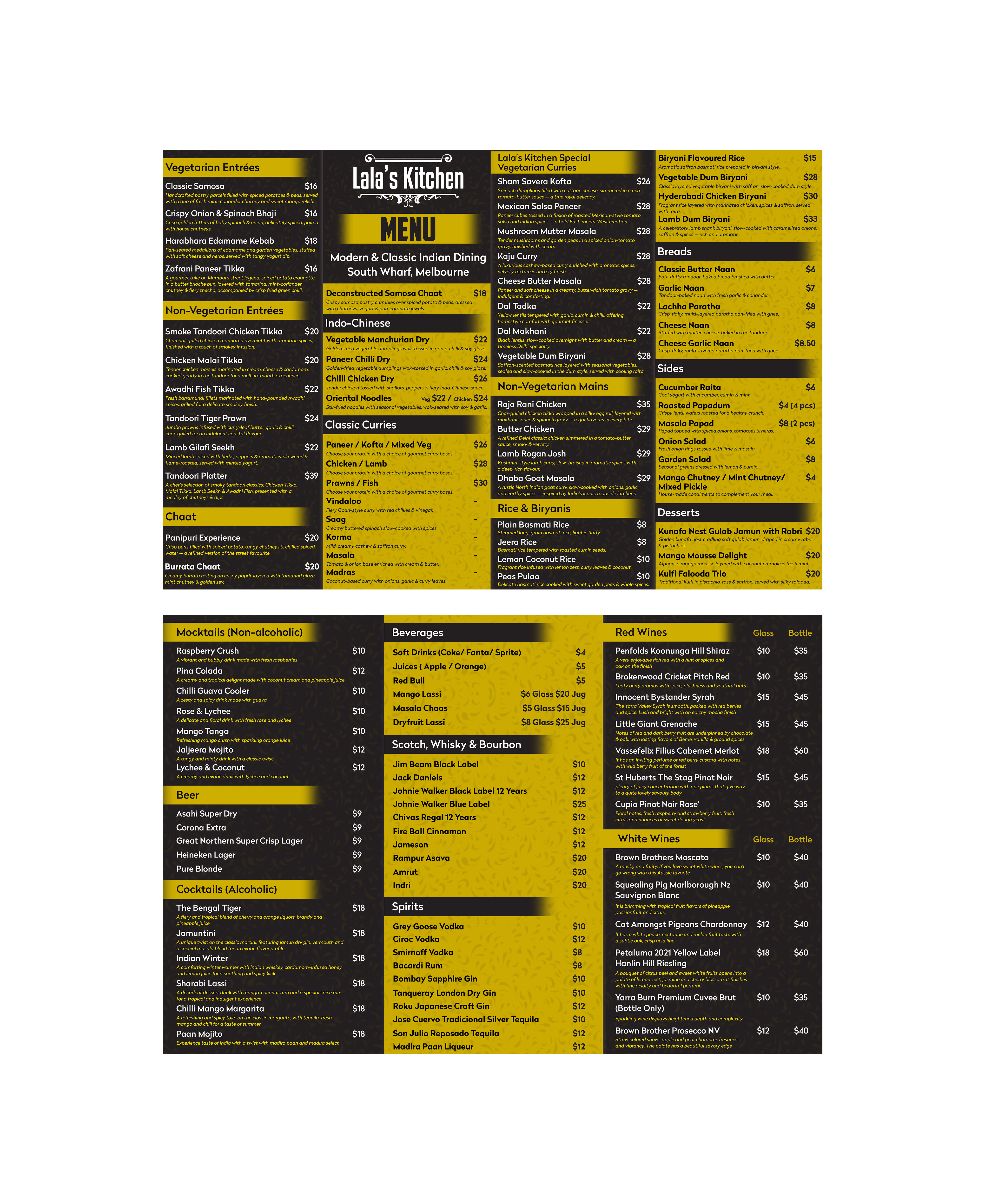Menu Design by Creations Box 2015 for Sweta Pty Ltd | Design #36363935