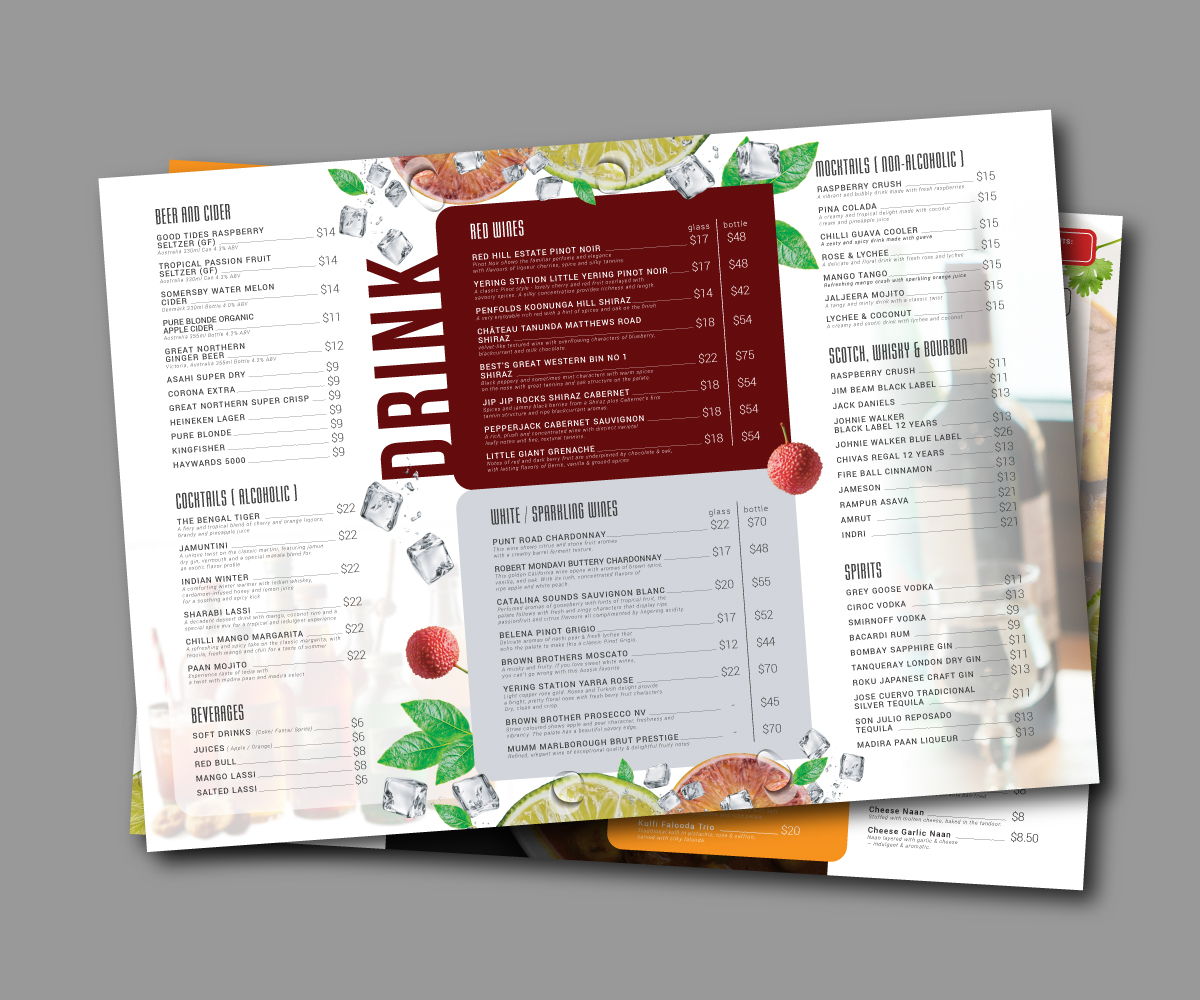 Menü-Design von taufik_alrahman für Sweta Pty Ltd | Design #36439094