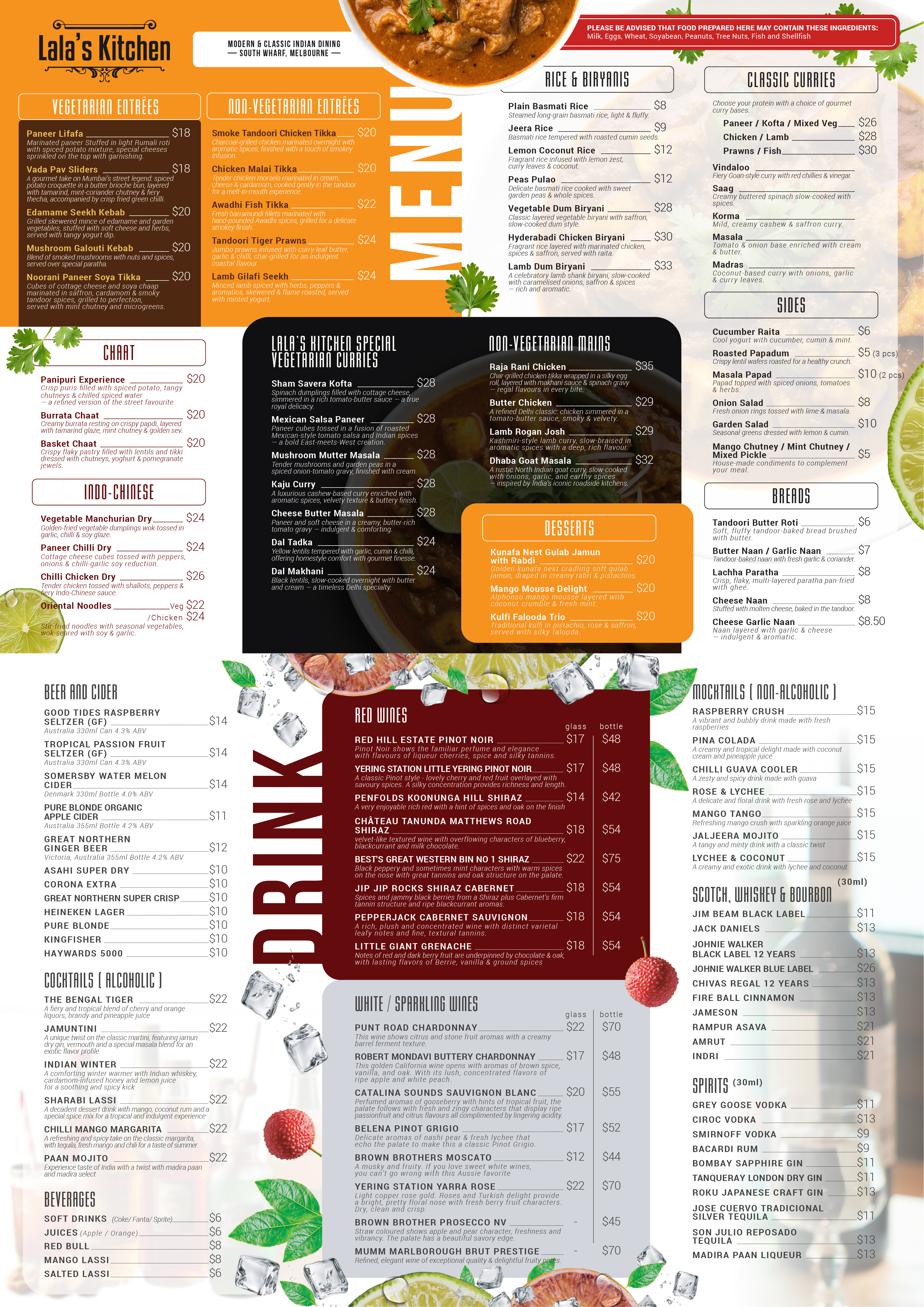 Diseño de Menú por taufik_alrahman para Sweta Pty Ltd | Diseño #36501125