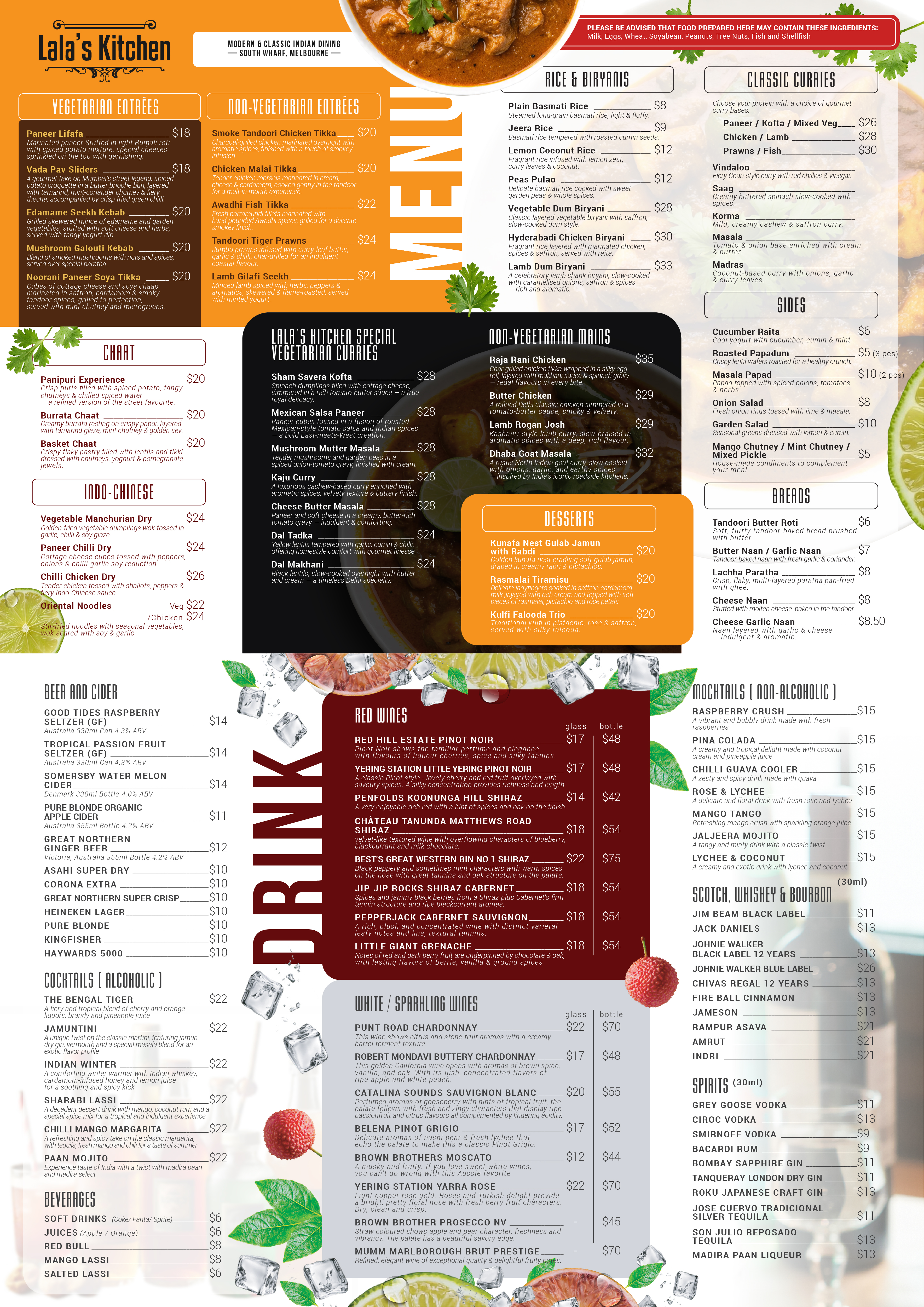 Diseño de Menú por taufik_alrahman para Sweta Pty Ltd | Diseño #36503808