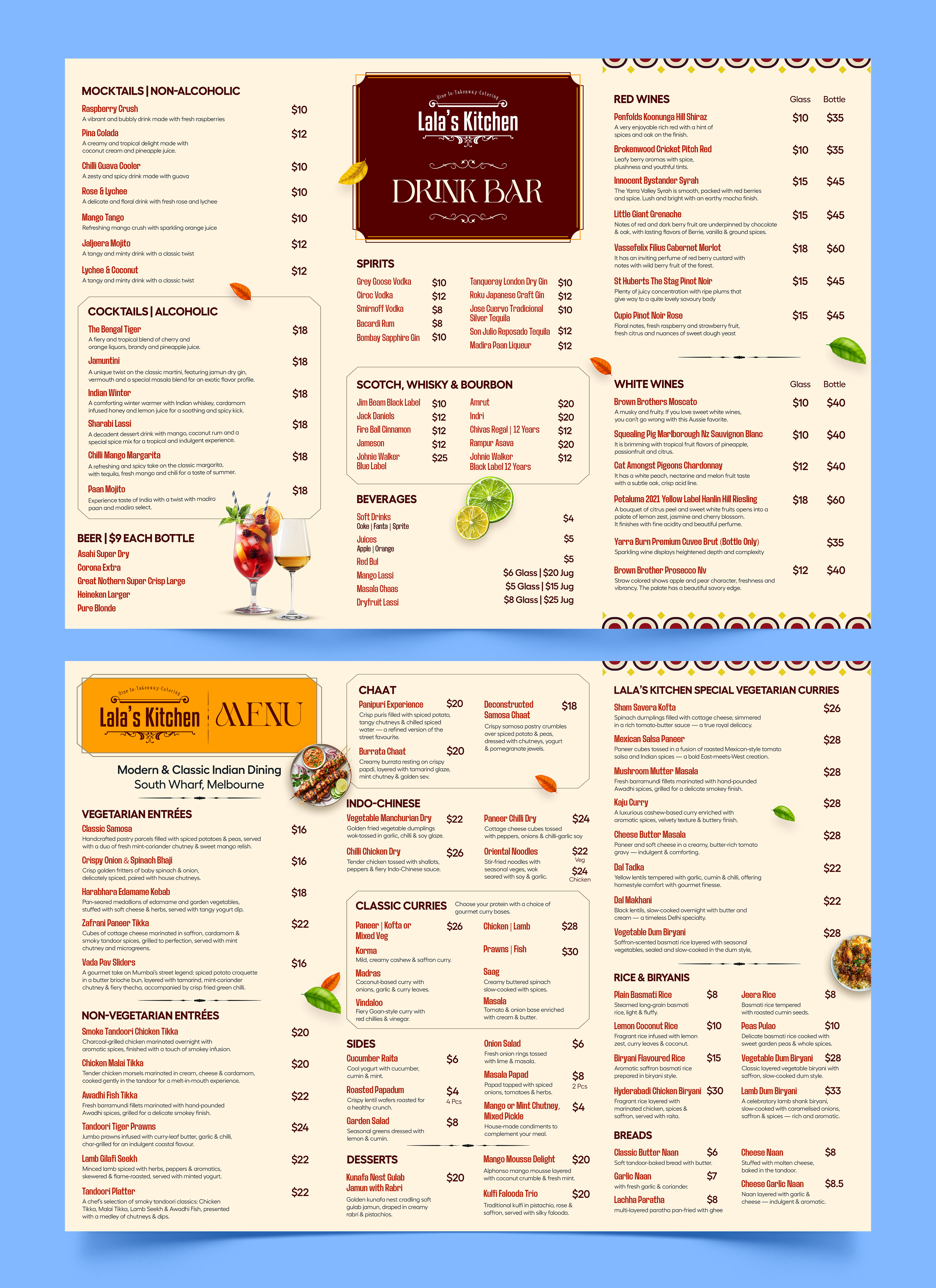 Menu Design by Graphic Guy for Sweta Pty Ltd | Design #36381616