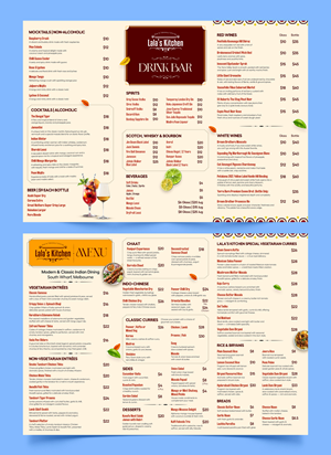 Menu Design by Graphic Guy for Sweta Pty Ltd | Design #36381616