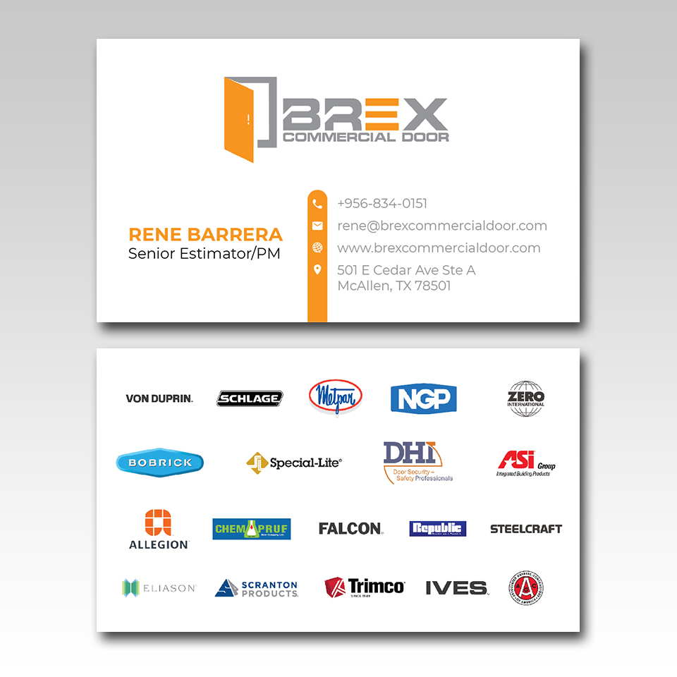 Visitenkarten-Design von YourLogoMaster für BREX Commercial Door | Design #36389936