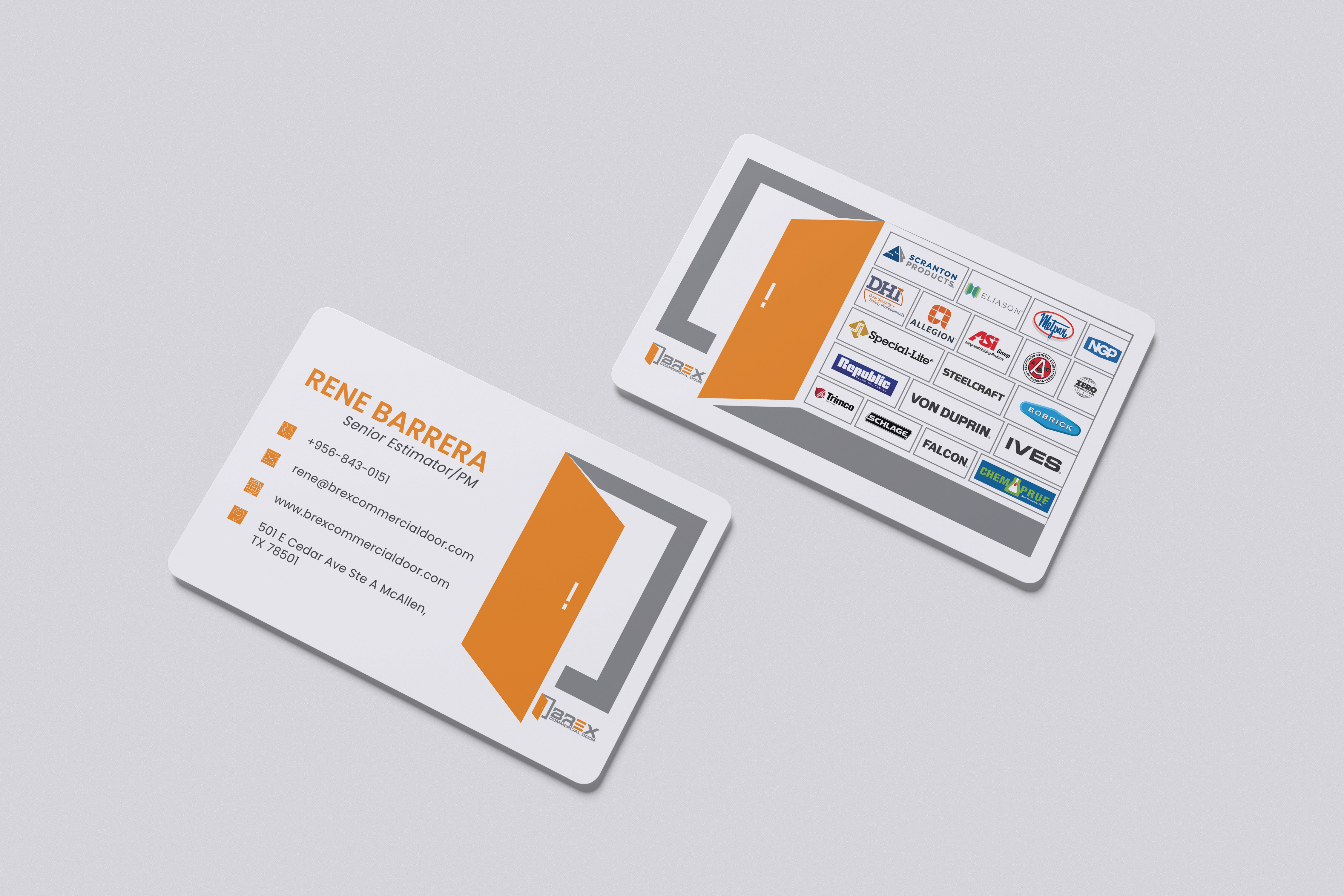 Business Card Design by Teja_1 for BREX Commercial Door | Design #36397690