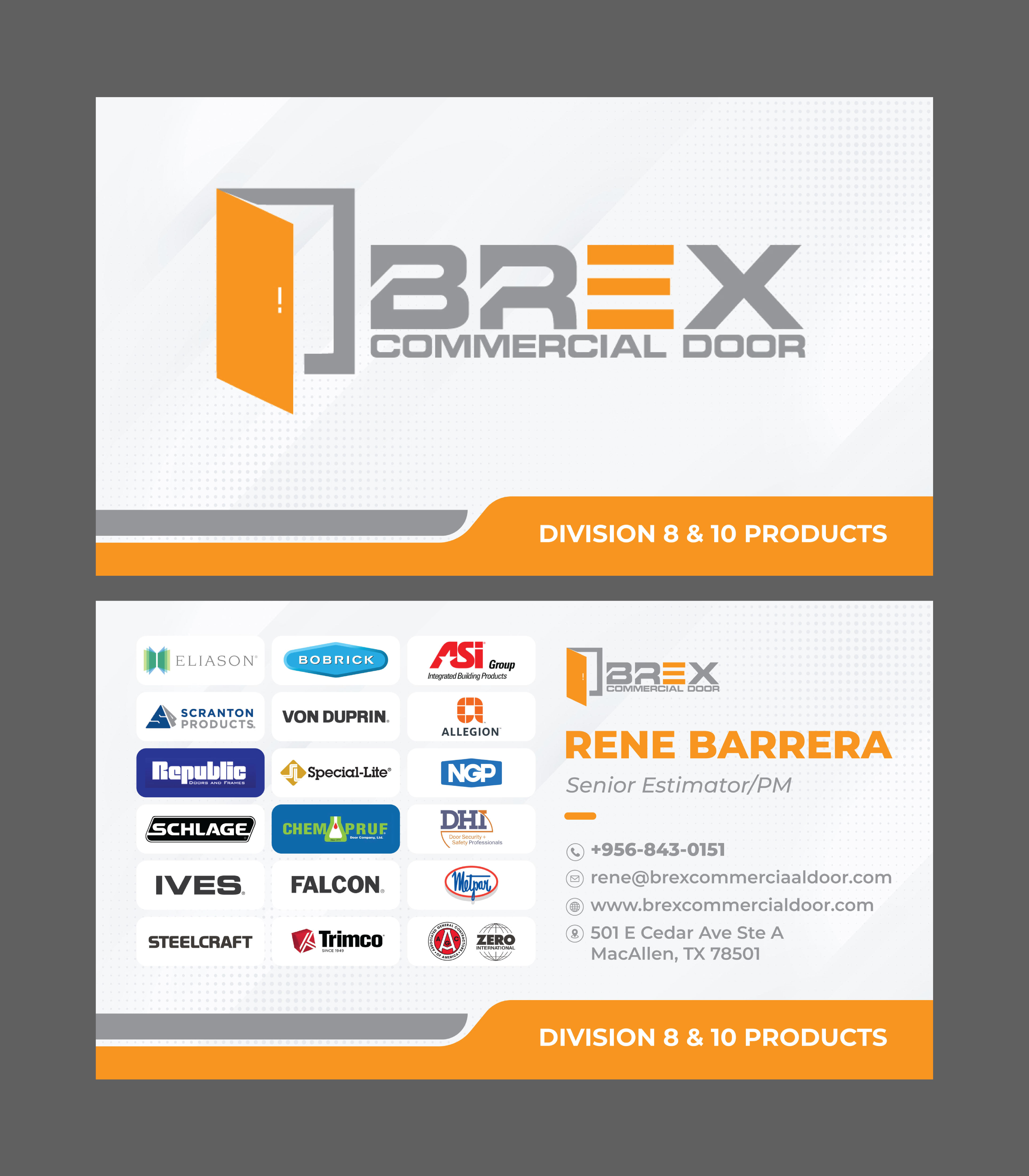 Visitenkarten-Design von Chic Bro für BREX Commercial Door | Design #36379155