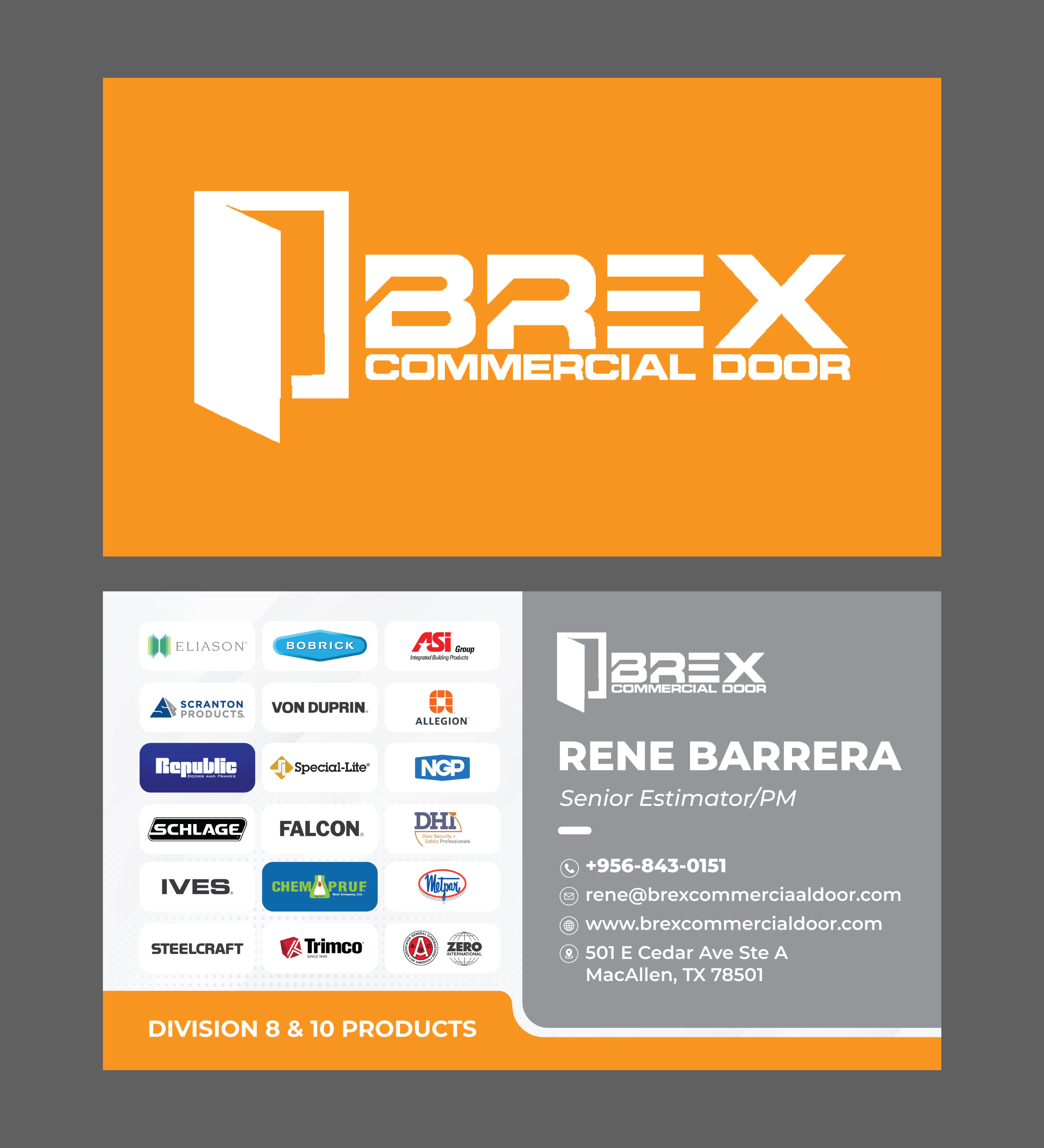 Visitenkarten-Design von Chic Bro für BREX Commercial Door | Design #36379456