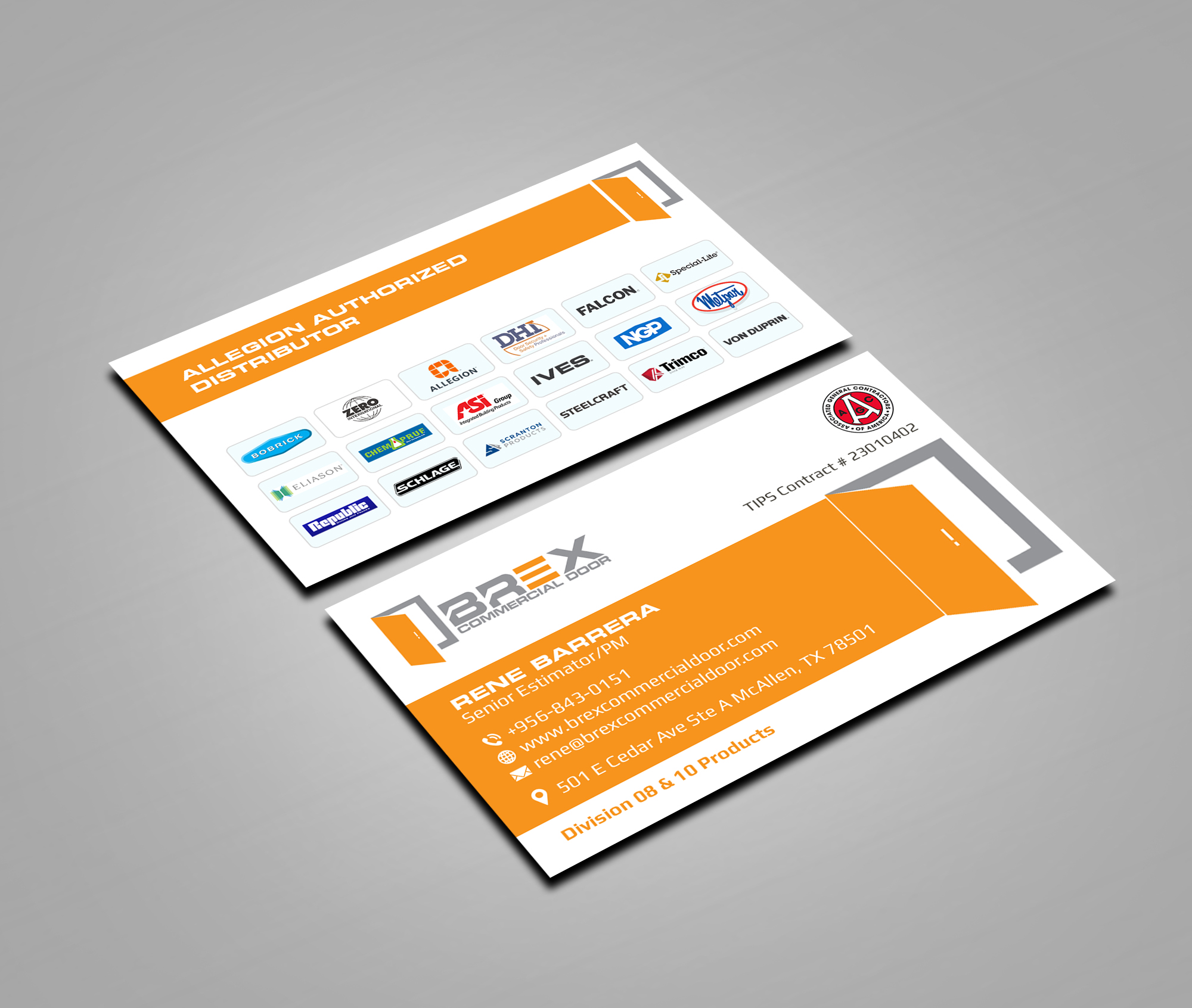 Business Card Design by Creations Box 2015 for BREX Commercial Door | Design #36393164