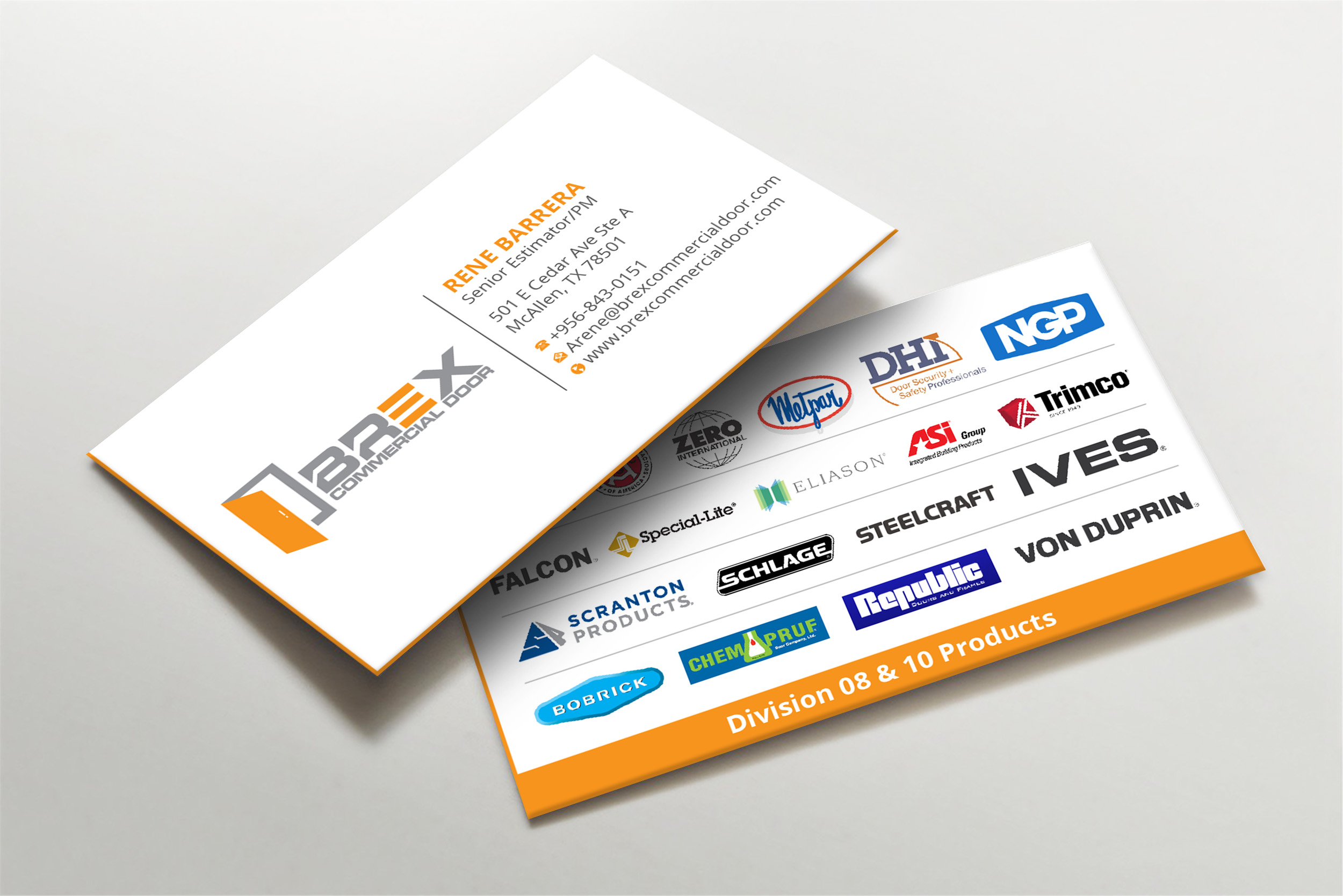 Business Card Design by LAXMI DESIGNHUB for BREX Commercial Door | Design #36378984