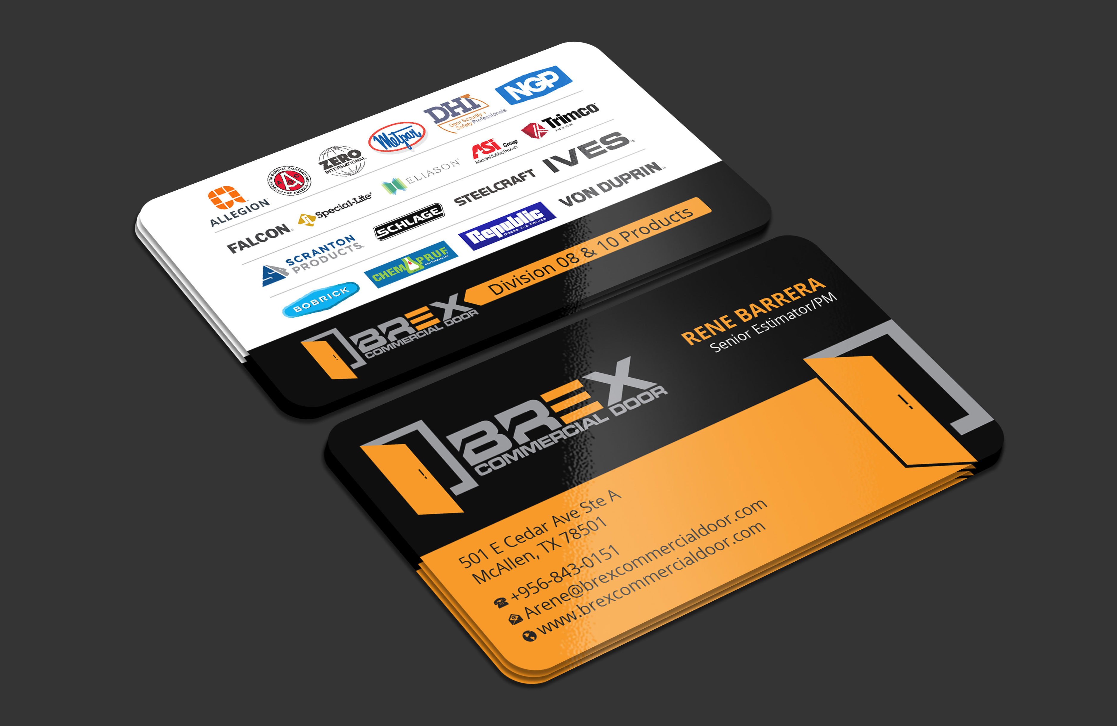 Business Card Design by LAXMI DESIGNHUB for BREX Commercial Door | Design #36394836