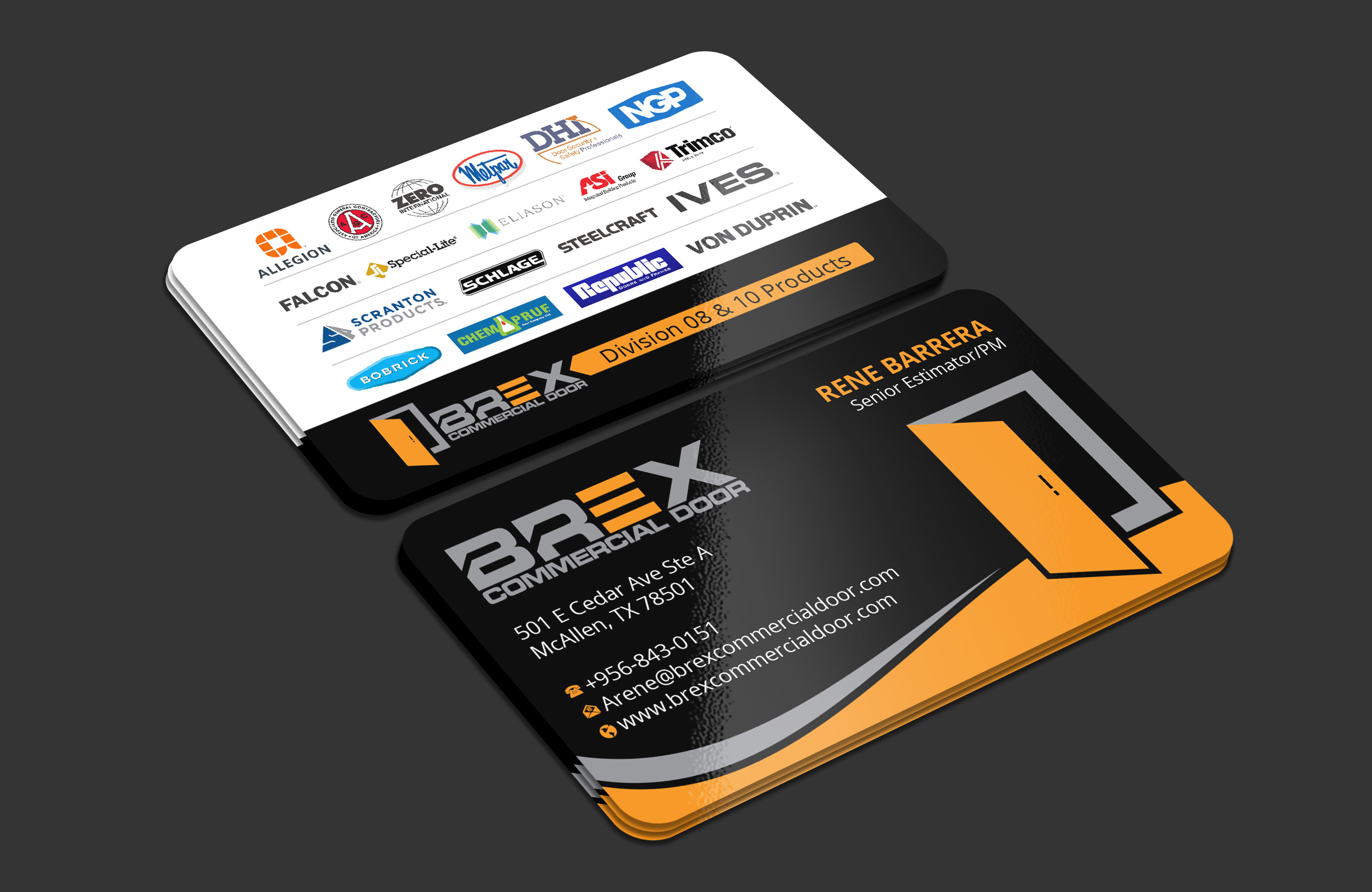 Business Card Design by LAXMI DESIGNHUB for BREX Commercial Door | Design #36394871
