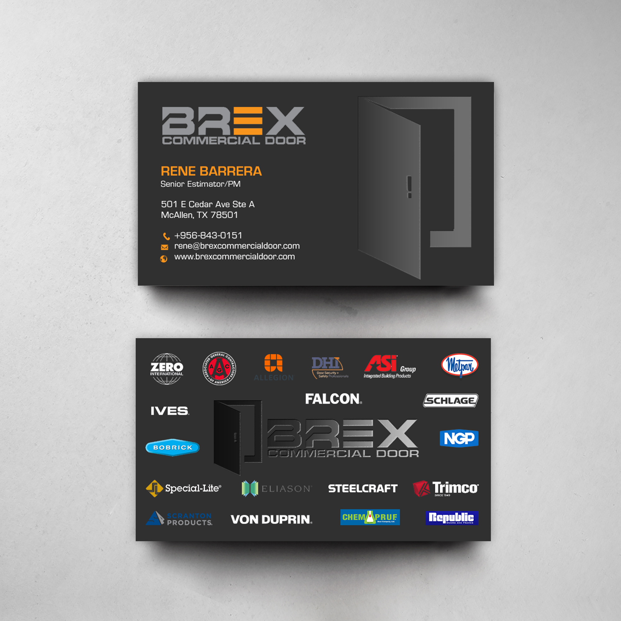 Business Card Design by chandrayaan.creative for BREX Commercial Door | Design #36385799
