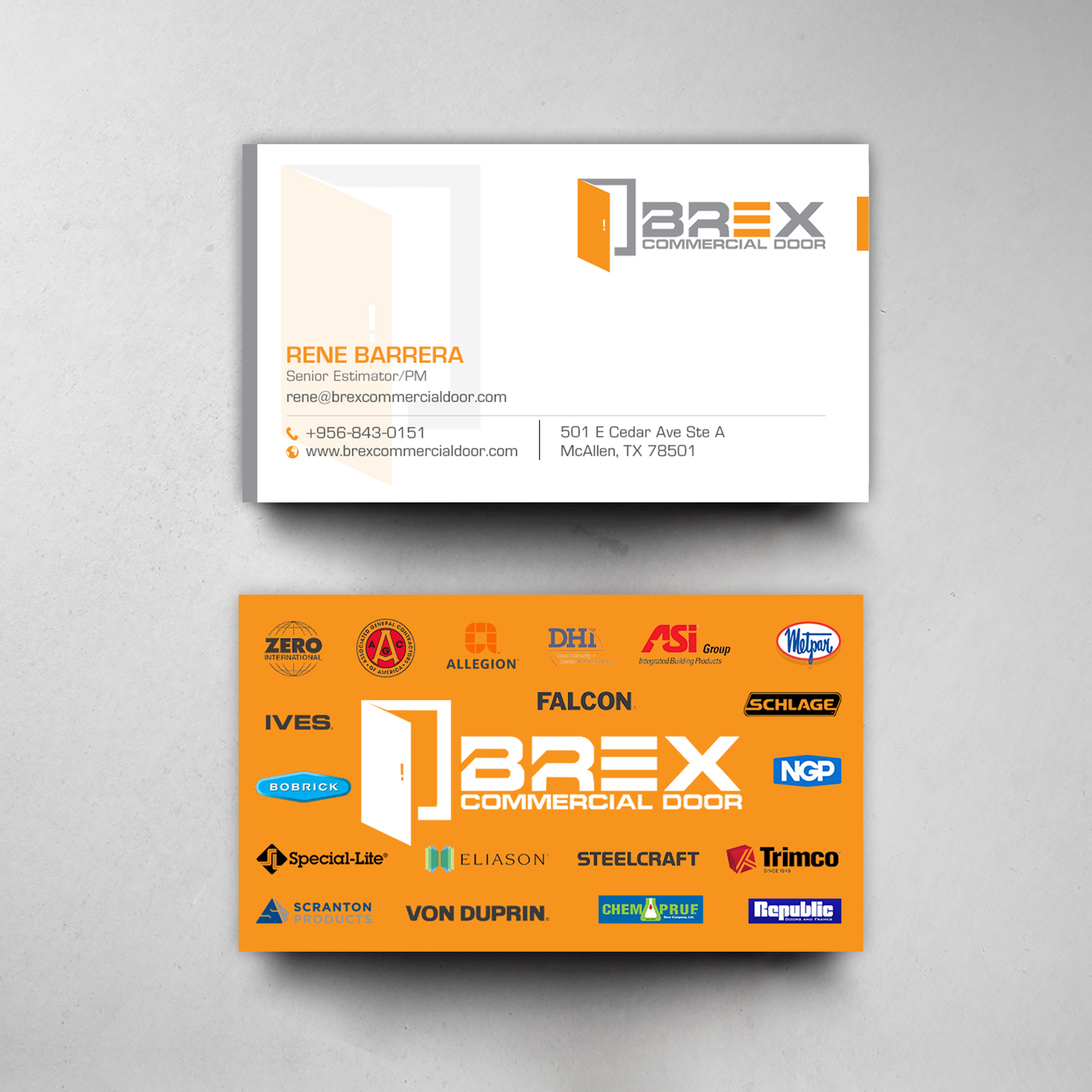 Business Card Design by chandrayaan.creative for BREX Commercial Door | Design #36392974