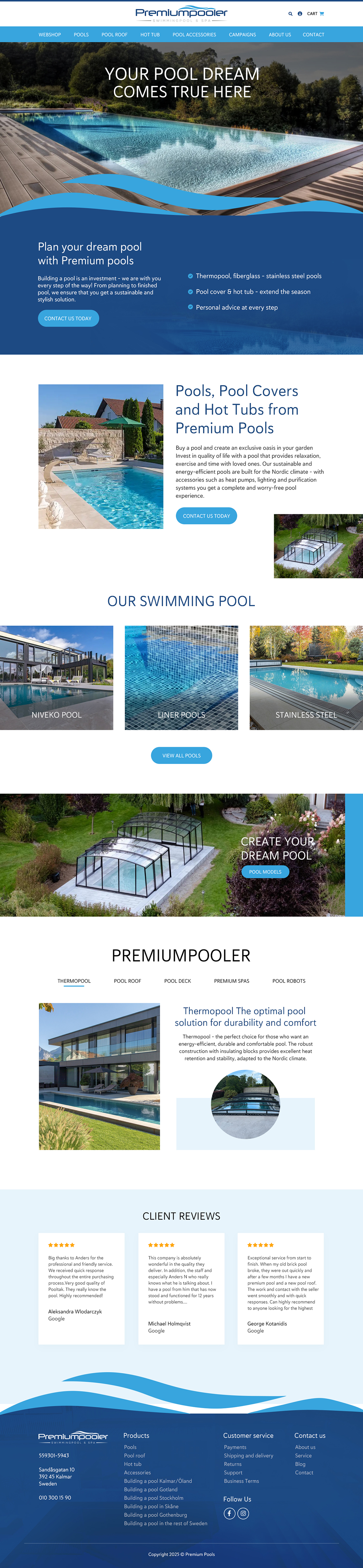 Web Design by MAHABA for PLATINUMPOOLS | Design #36389633