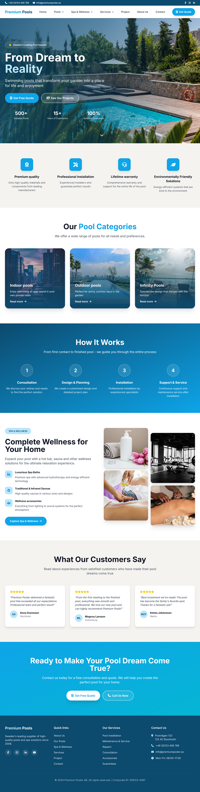 Web Design by Lawal S. for PLATINUMPOOLS | Design #36381329