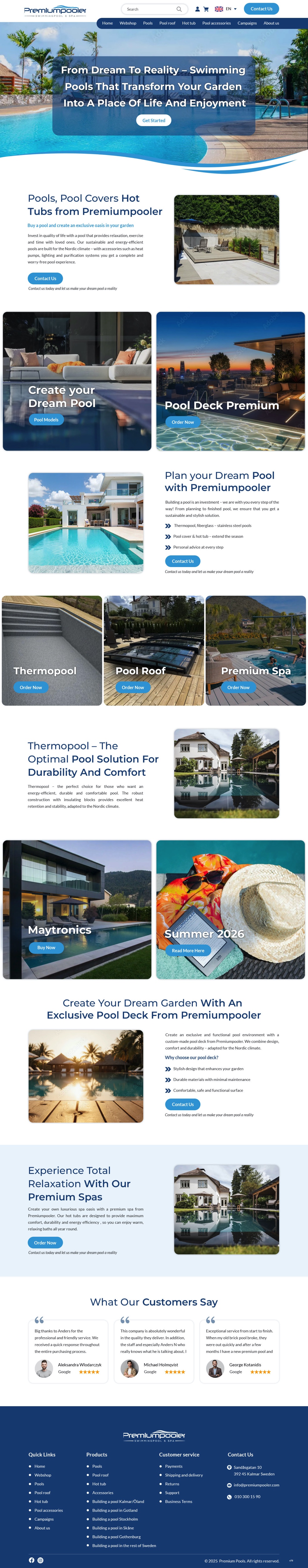 Web Design by pb for PLATINUMPOOLS | Design #36389567