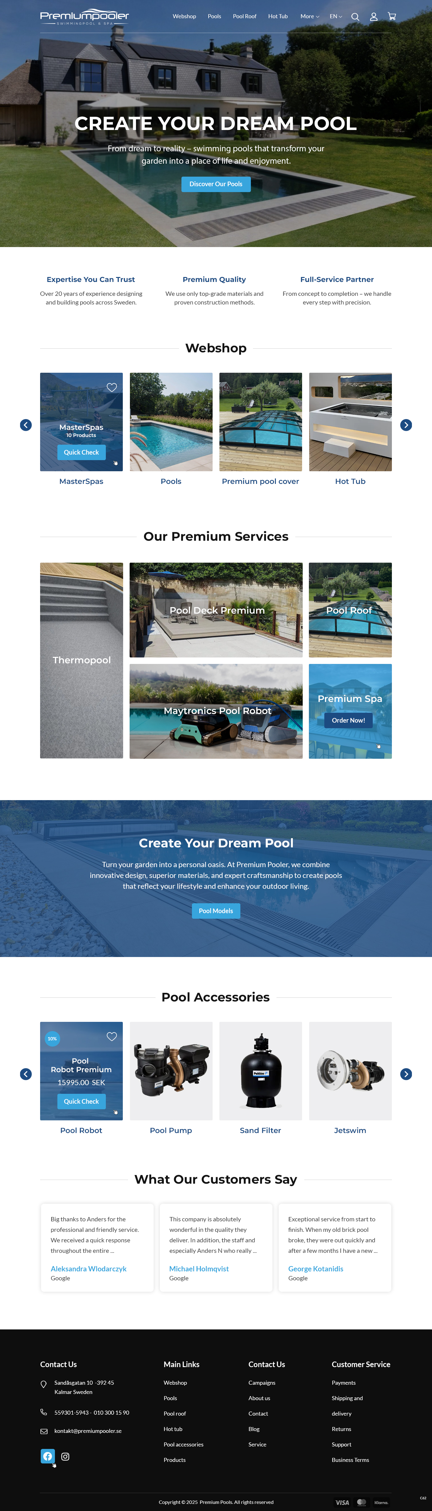 Web Design by pb for PLATINUMPOOLS | Design #36389568